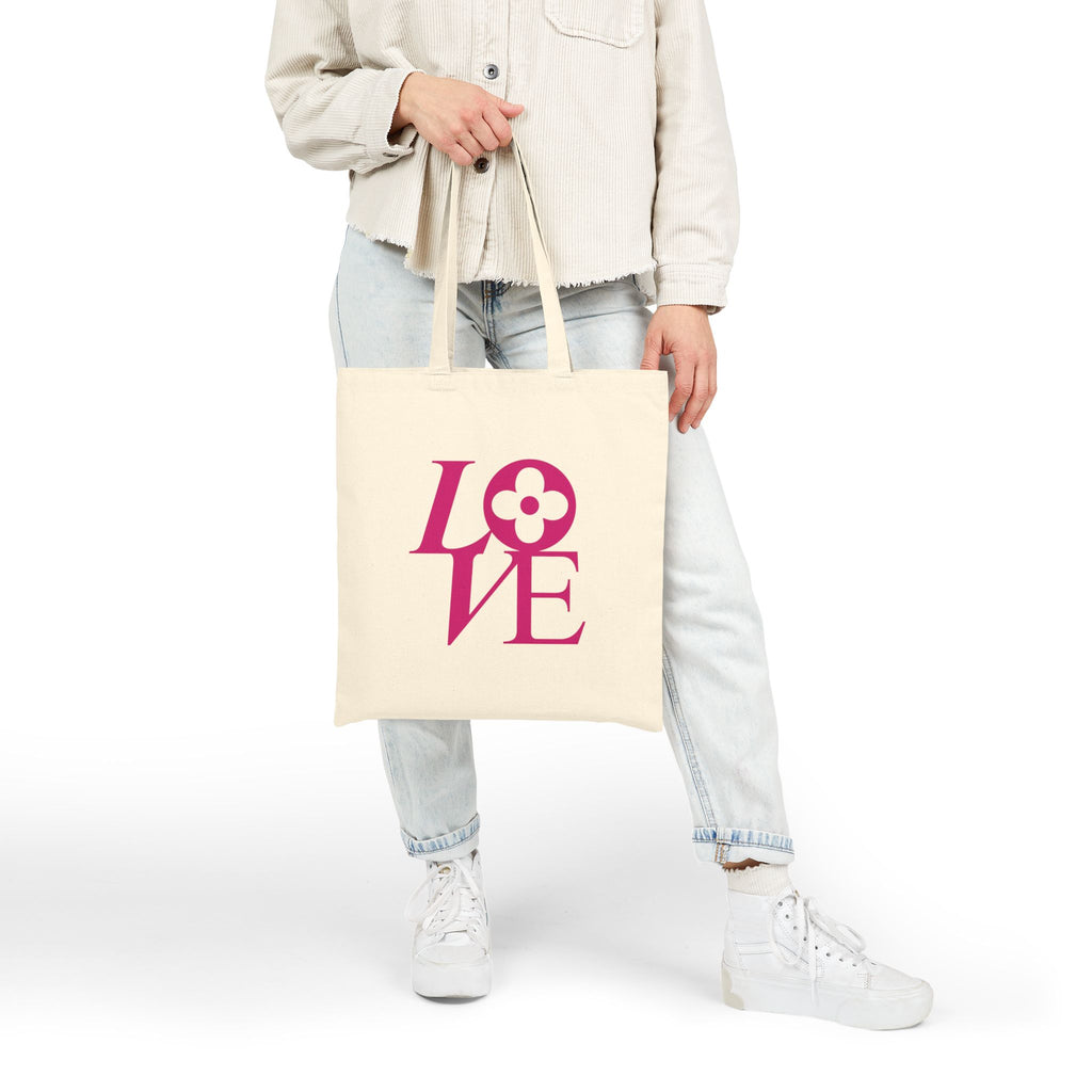 LOVE Cotton Canvas Tote Bag | Farmers Market Bag | Tote Bag | Shopping Tote