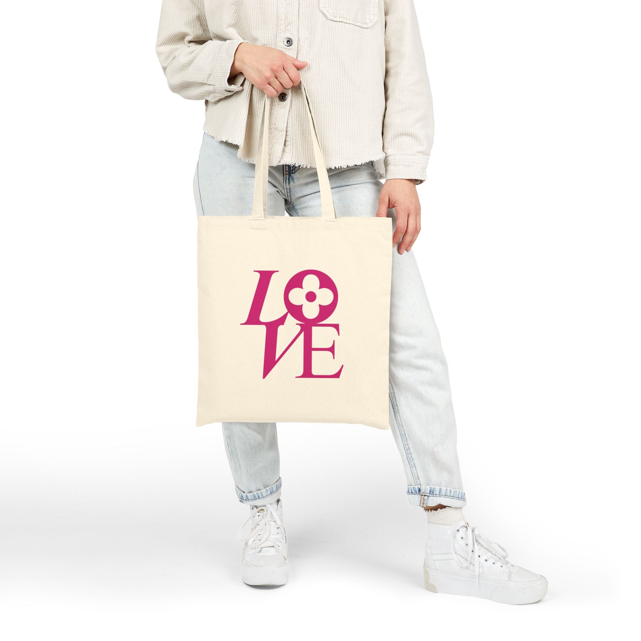 LOVE Cotton Canvas Tote Bag | Farmers Market Bag | Tote Bag | Shopping Tote