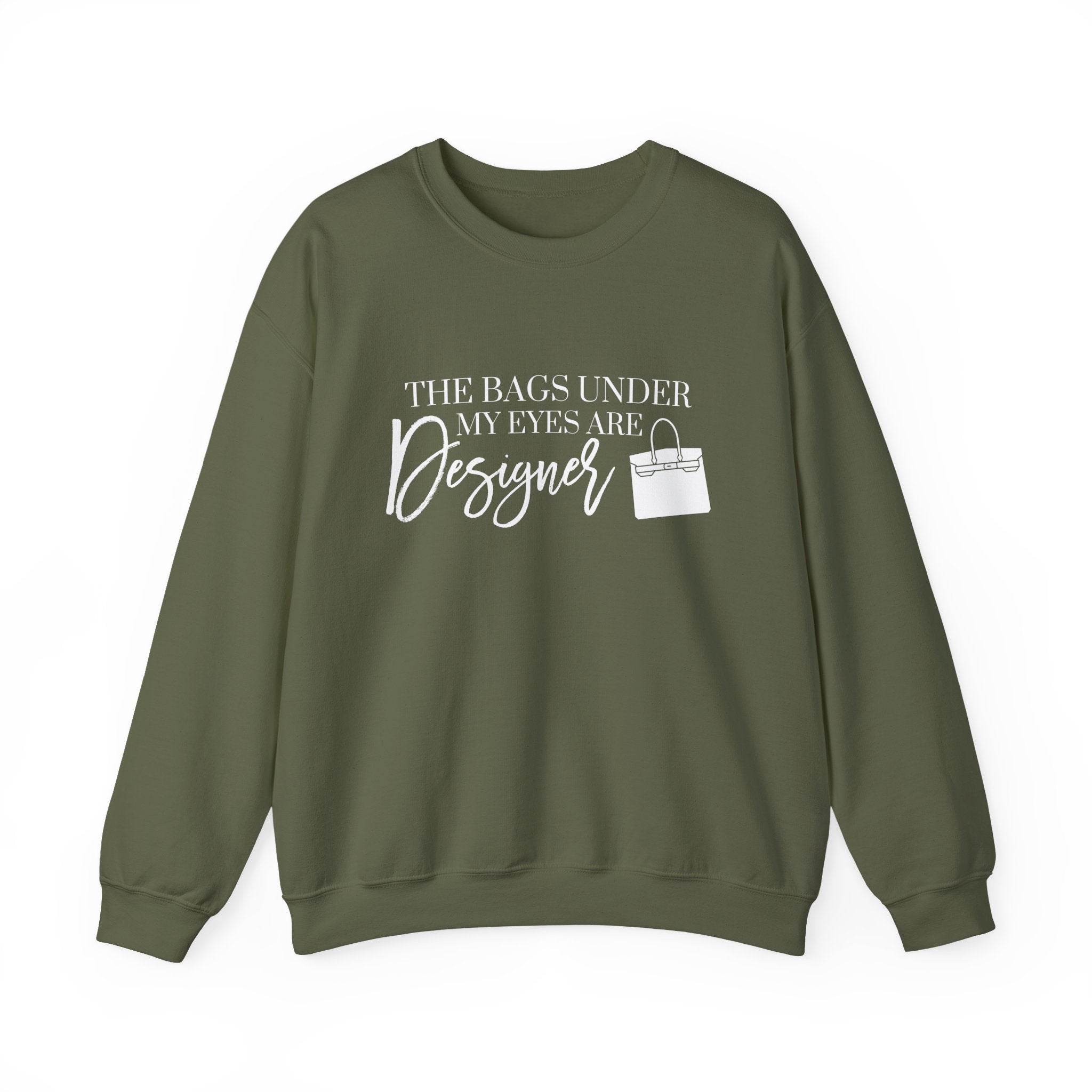 Designer Bags Unisex Sweatshirt, Funny Graphic Pullover, Eye Bags Jumper, Cool Crewneck, Stylish Sweater, Fashionable Top