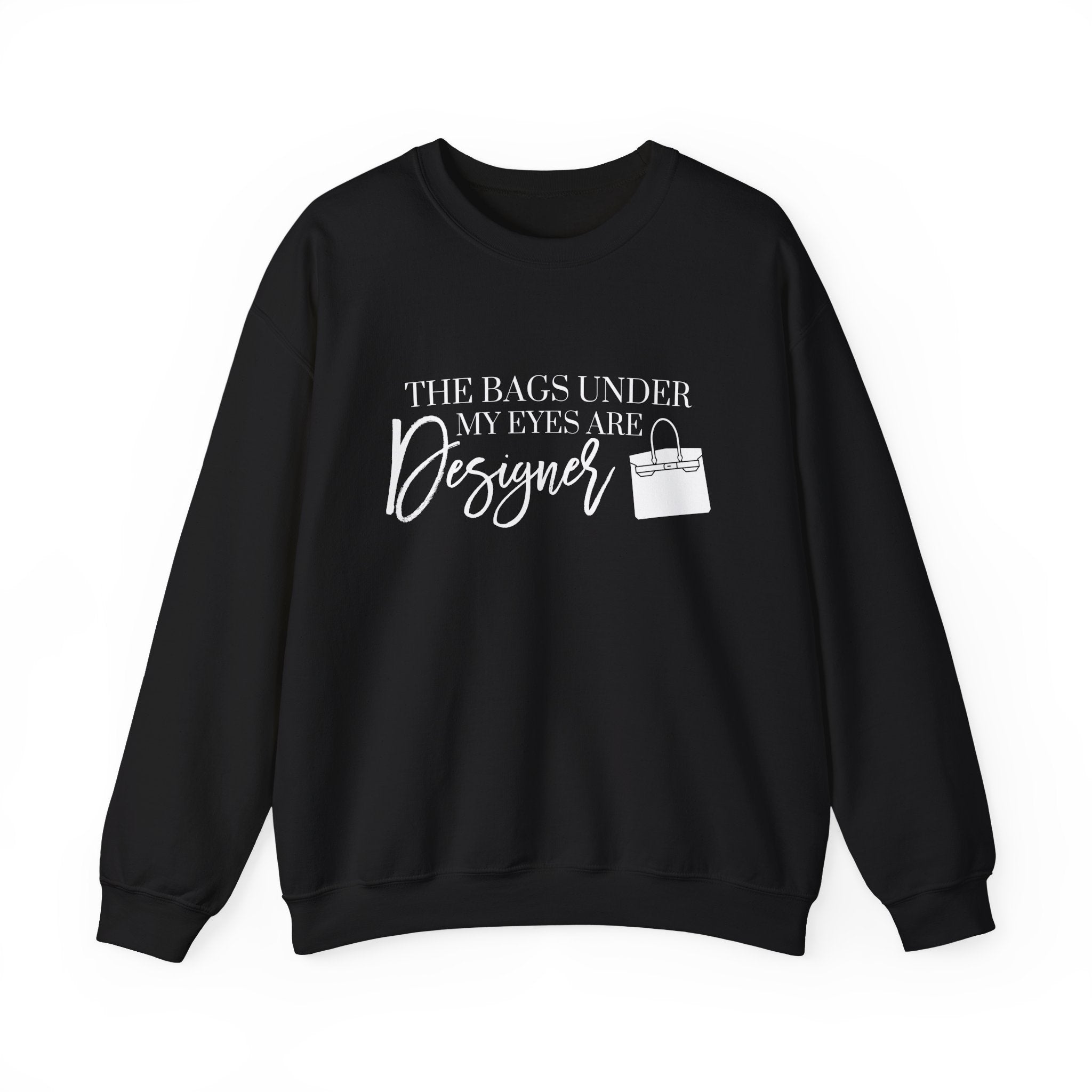 Designer Bags Unisex Sweatshirt, Funny Graphic Pullover, Eye Bags Jumper, Cool Crewneck, Stylish Sweater, Fashionable Top
