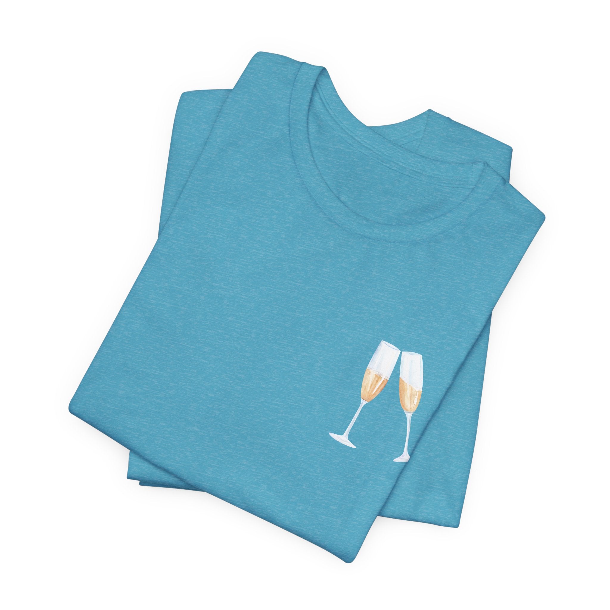 Champagne Problems tee | Champagne glass chest logo, text back