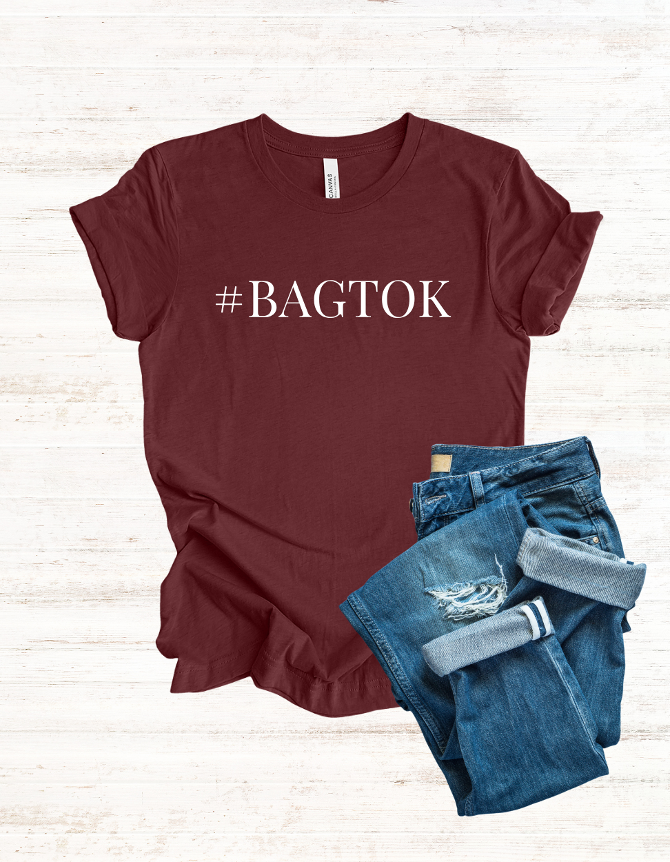 #BAGTOK T-Shirt | Trendy Hashtag Graphic Tee, Social Media Slogan Shirt