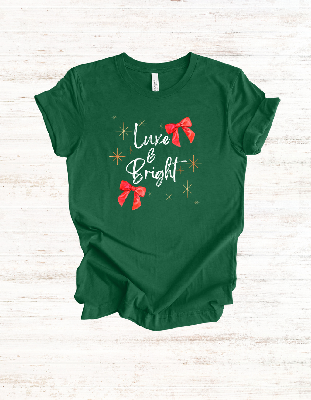 Luxe & Bright, Luxury Holiday Graphic Tee, Bright Unisex Jersey Short Sleeve T-Shirt, Luxe Seasonal Shirt, Festive Graphic Top, Holiday Tee Shirt for