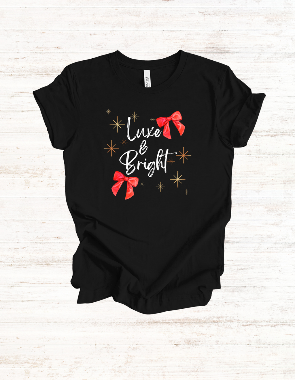 Luxe & Bright, Luxury Holiday Graphic Tee, Bright Unisex Jersey Short Sleeve T-Shirt, Luxe Seasonal Shirt, Festive Graphic Top, Holiday Tee Shirt for