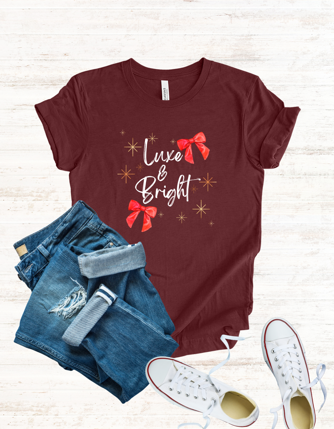 Luxe & Bright, Luxury Holiday Graphic Tee, Bright Unisex Jersey Short Sleeve T-Shirt, Luxe Seasonal Shirt, Festive Graphic Top, Holiday Tee Shirt for