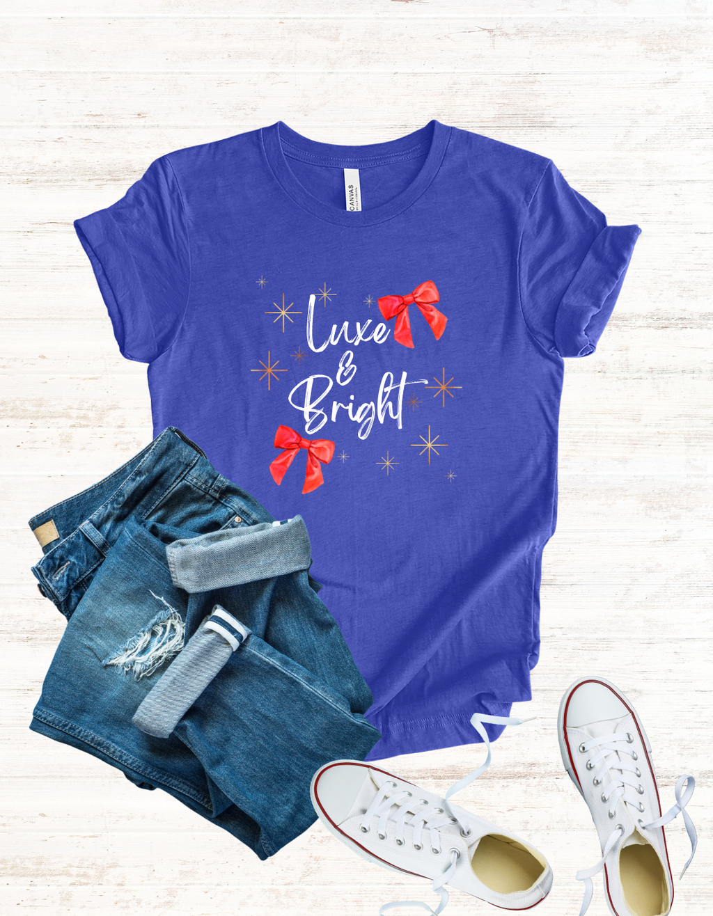 Luxe & Bright, Luxury Holiday Graphic Tee, Bright Unisex Jersey Short Sleeve T-Shirt, Luxe Seasonal Shirt, Festive Graphic Top, Holiday Tee Shirt for