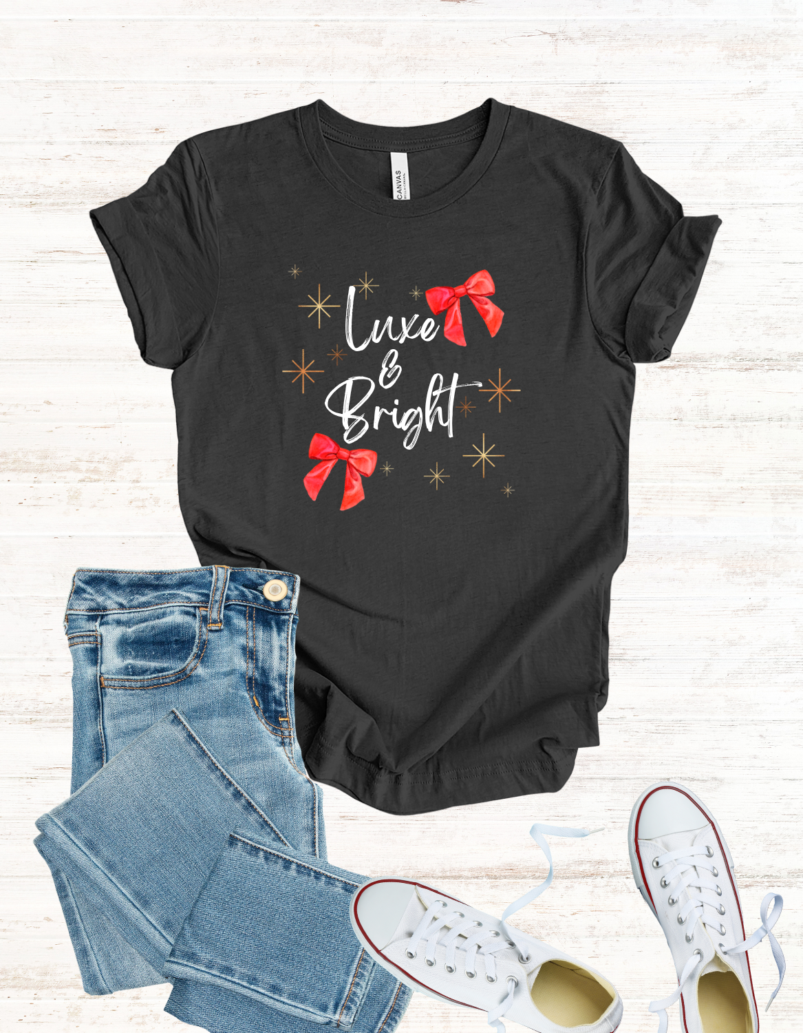 Luxe & Bright, Luxury Holiday Graphic Tee, Bright Unisex Jersey Short Sleeve T-Shirt, Luxe Seasonal Shirt, Festive Graphic Top, Holiday Tee Shirt for