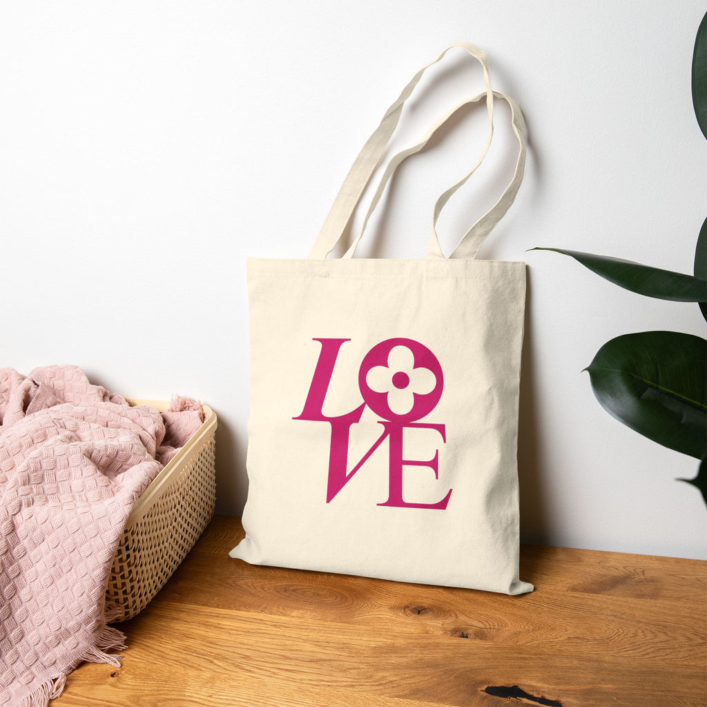 LOVE Cotton Canvas Tote Bag | Farmers Market Bag | Tote Bag | Shopping Tote