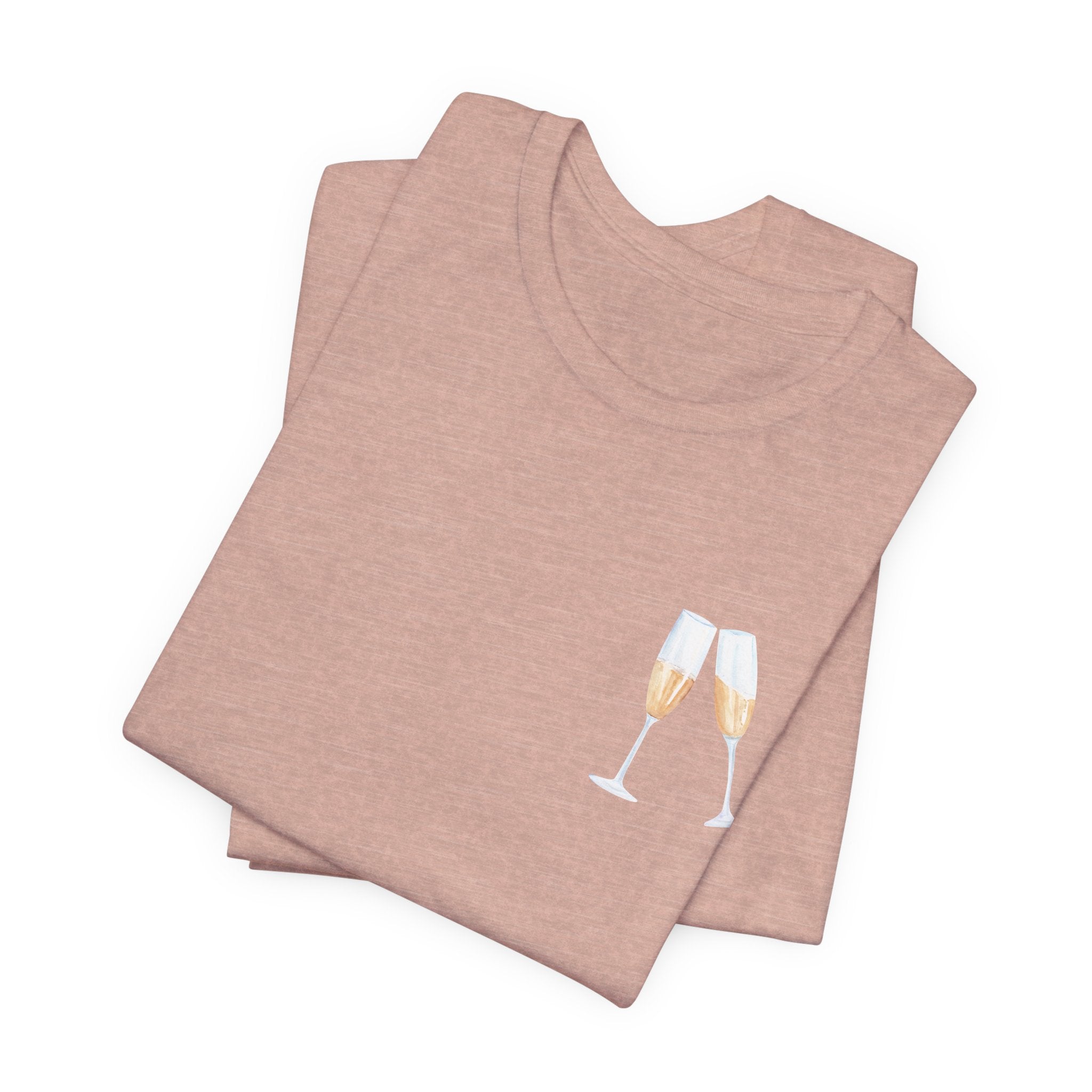 Champagne Problems tee | Champagne glass chest logo, text back