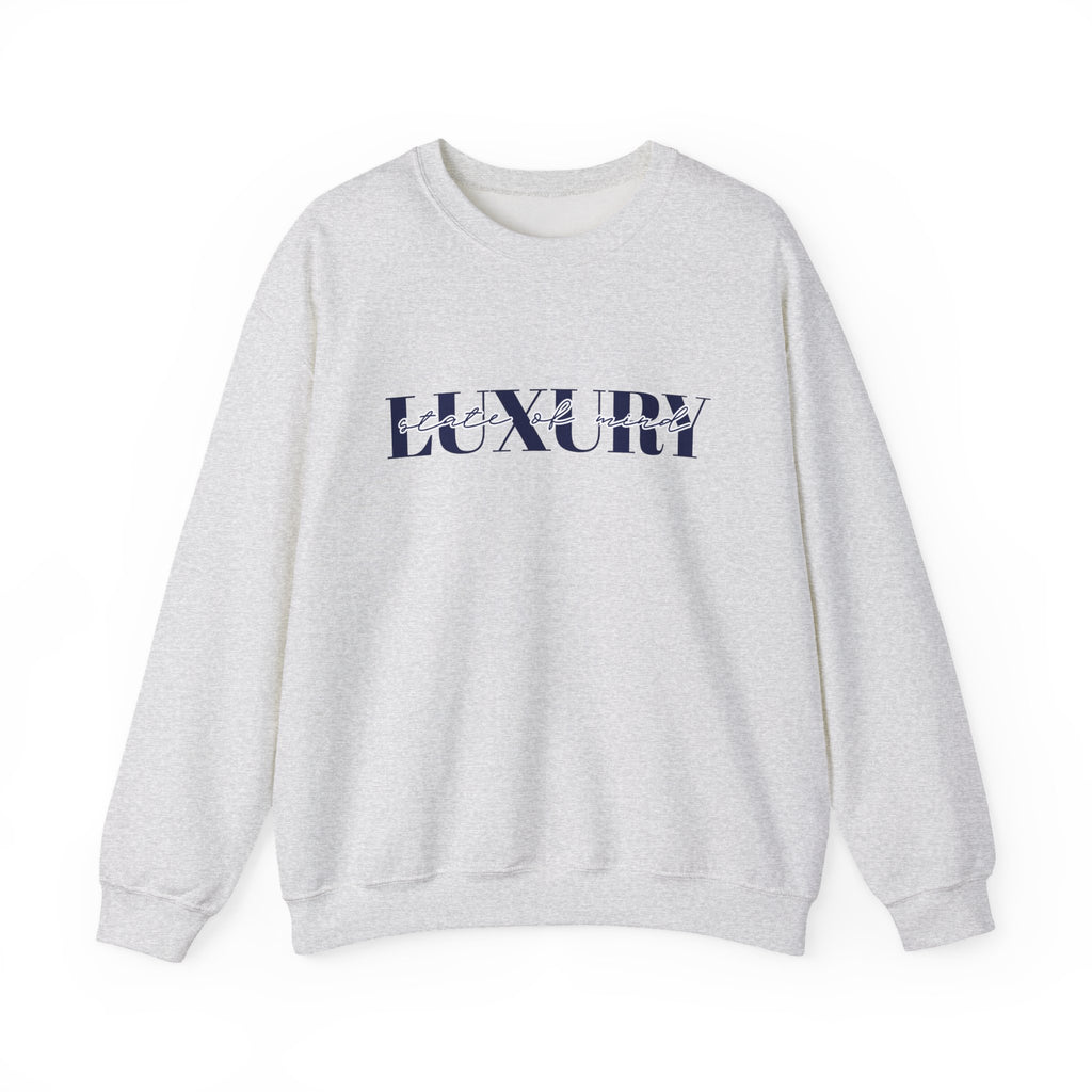 Luxury Typography Sweatshirt | White Crewneck, Minimal Logo