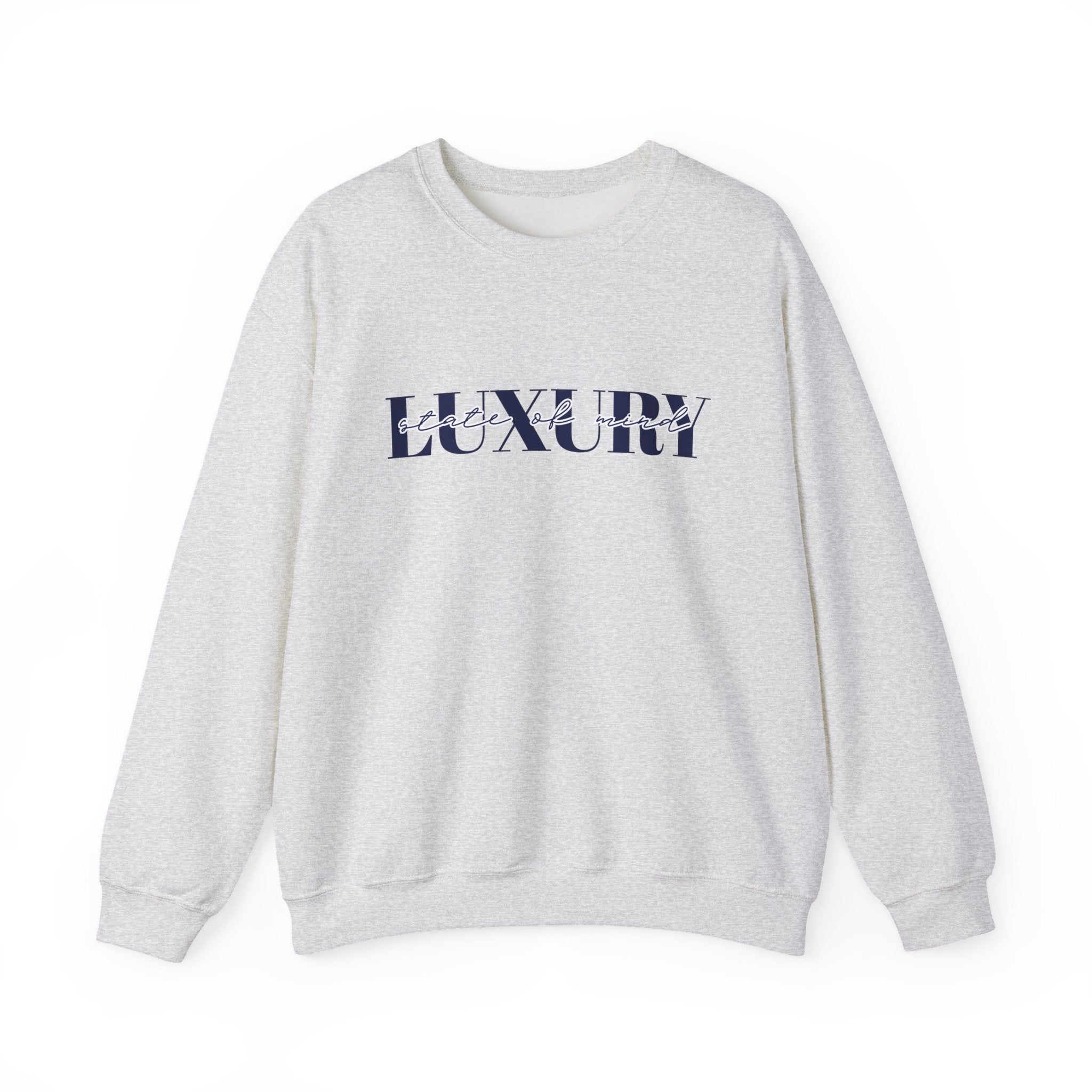 Luxury Typography Sweatshirt | White Crewneck, Minimal Logo
