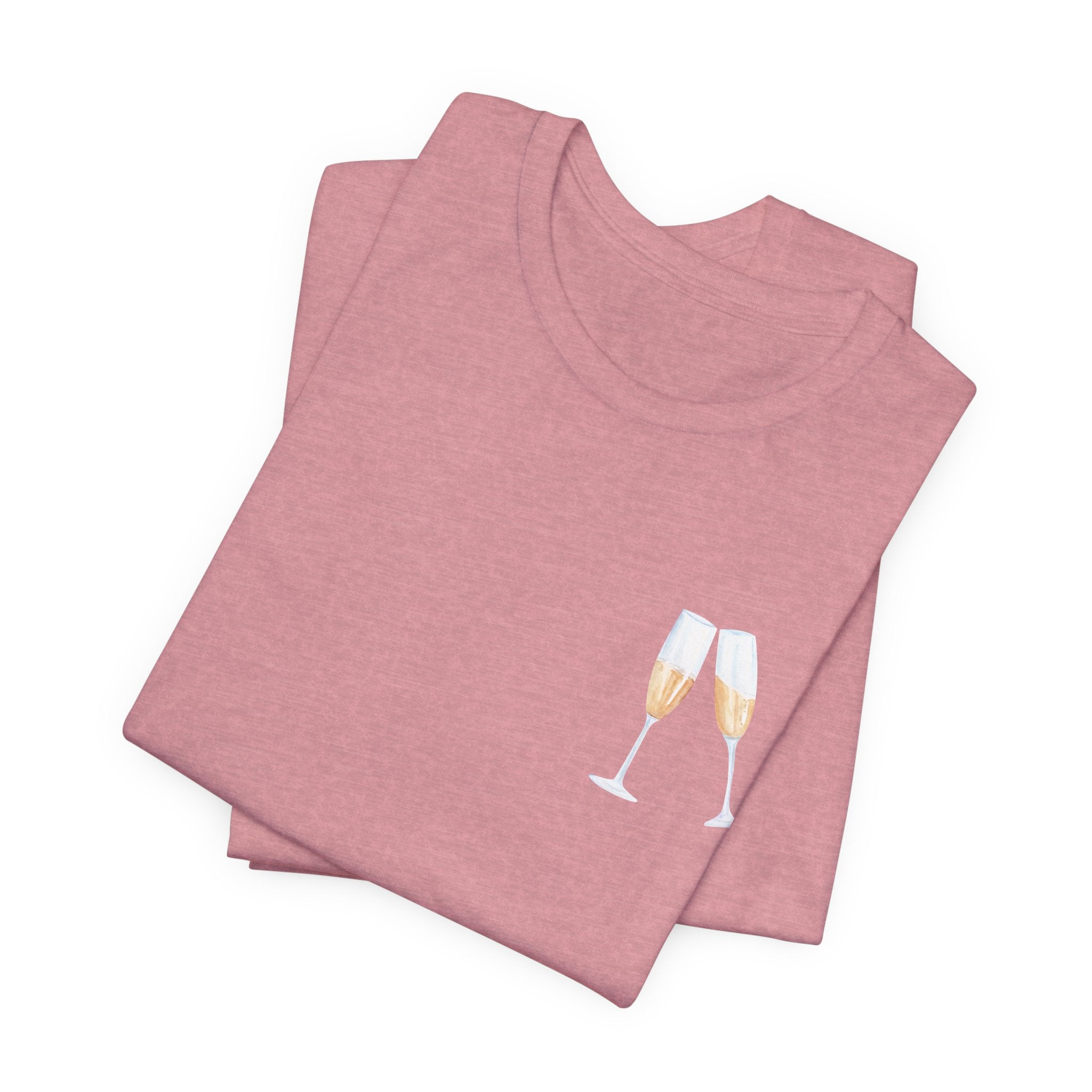 Champagne Problems tee | Champagne glass chest logo, text back