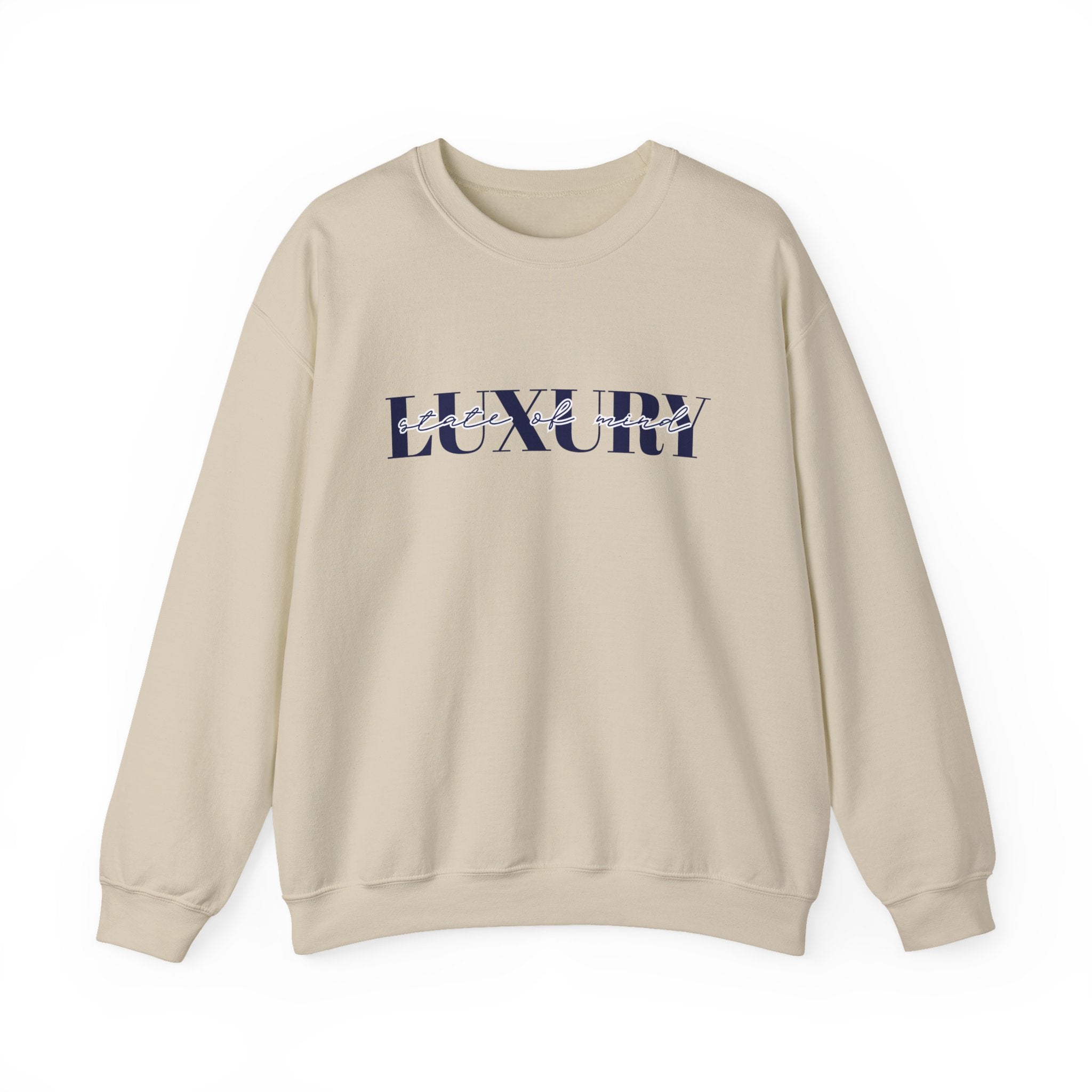 Luxury Typography Sweatshirt | White Crewneck, Minimal Logo