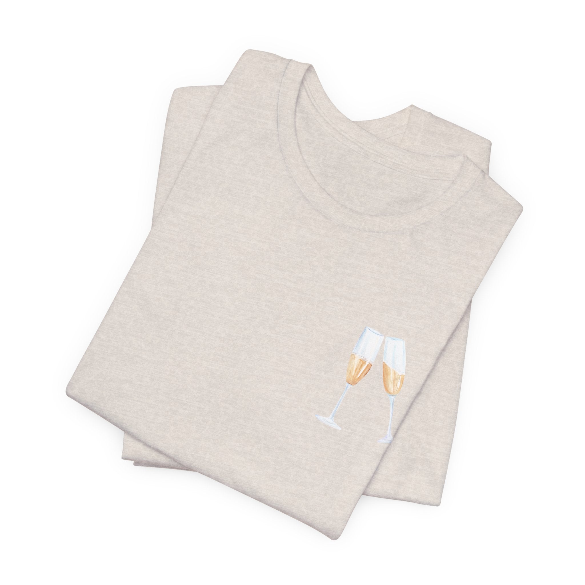Champagne Problems tee | Champagne glass chest logo, text back