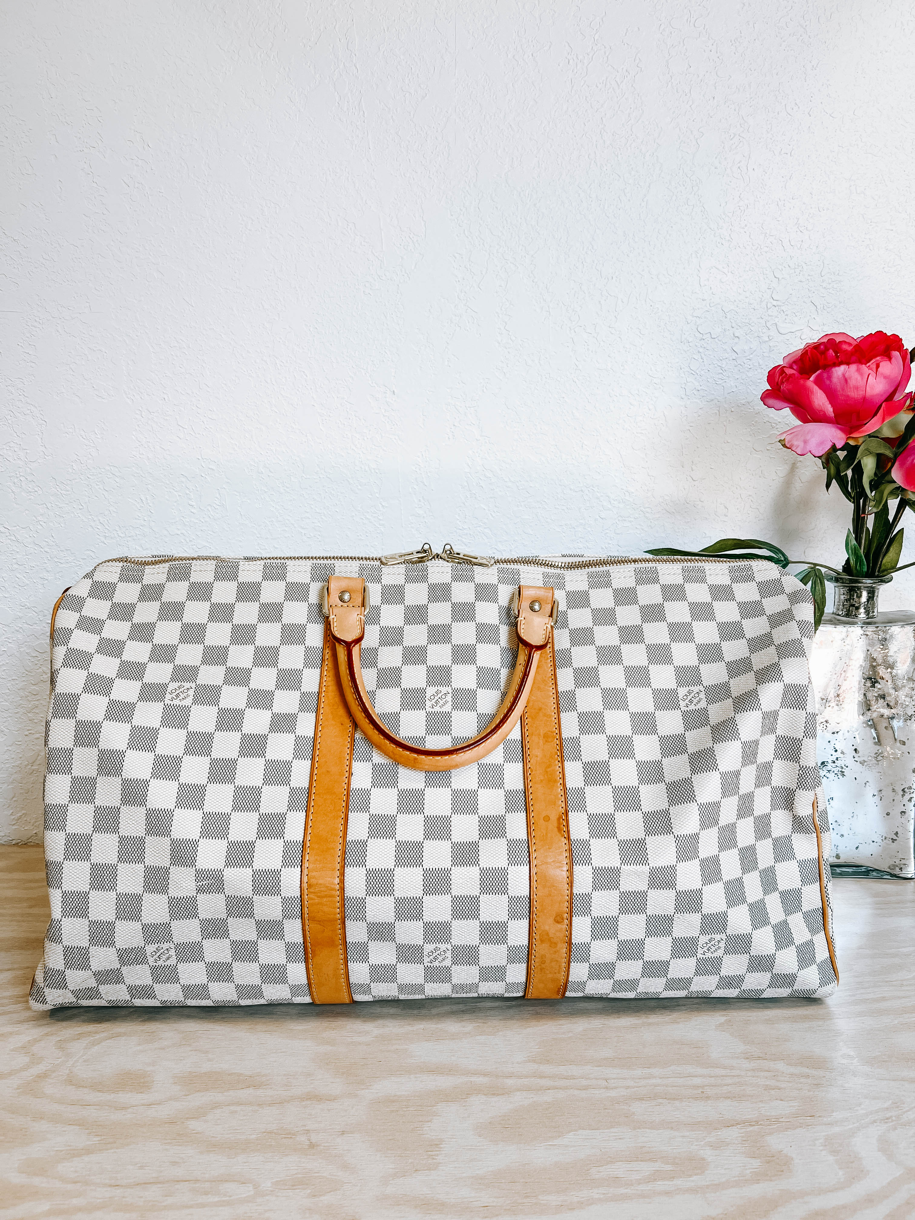 LV Damier Azur Keepall 50