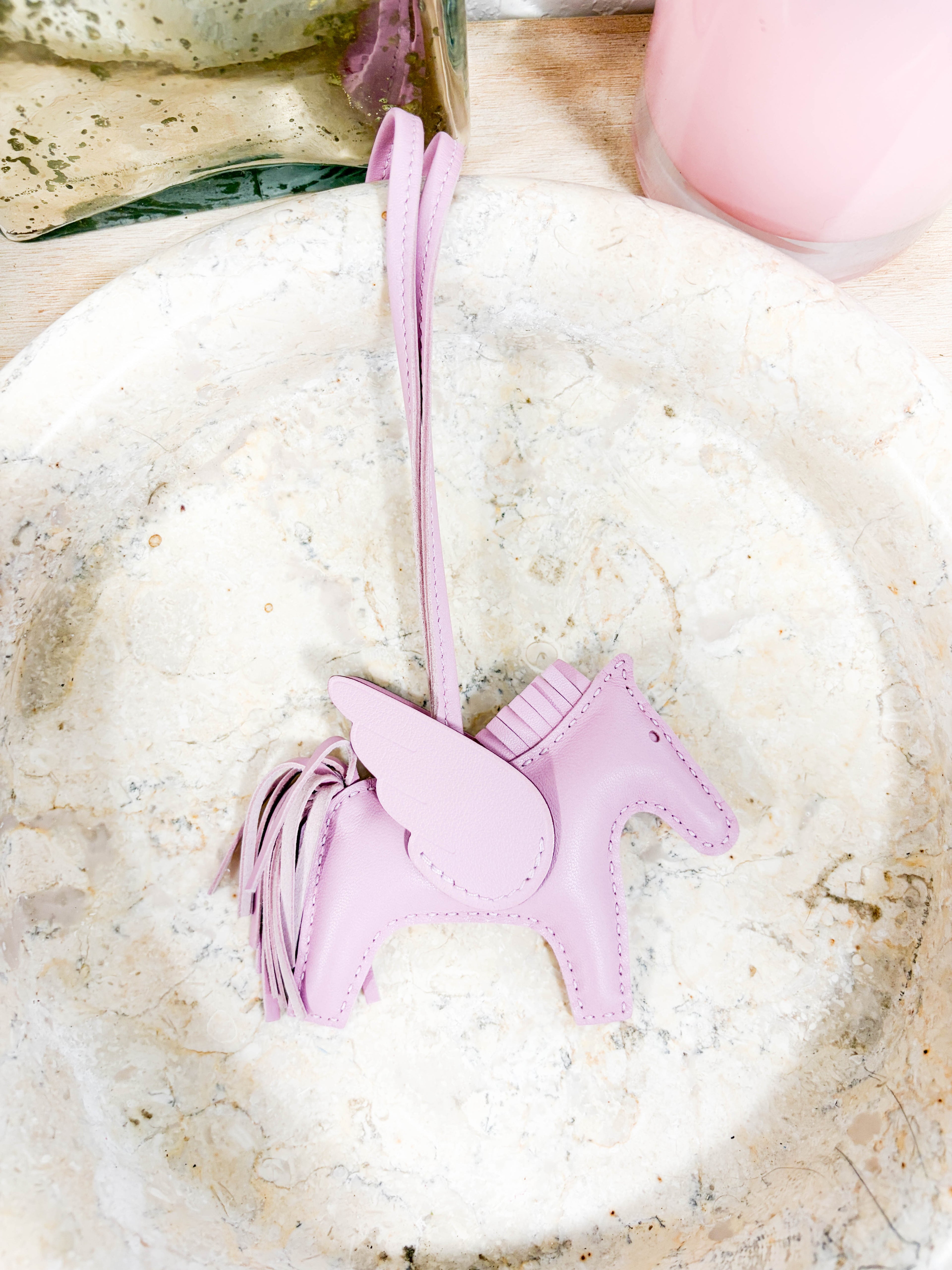 Pre-Owned Hermes Pegasus Charm Mauve Sylvestre *Final Sale*
