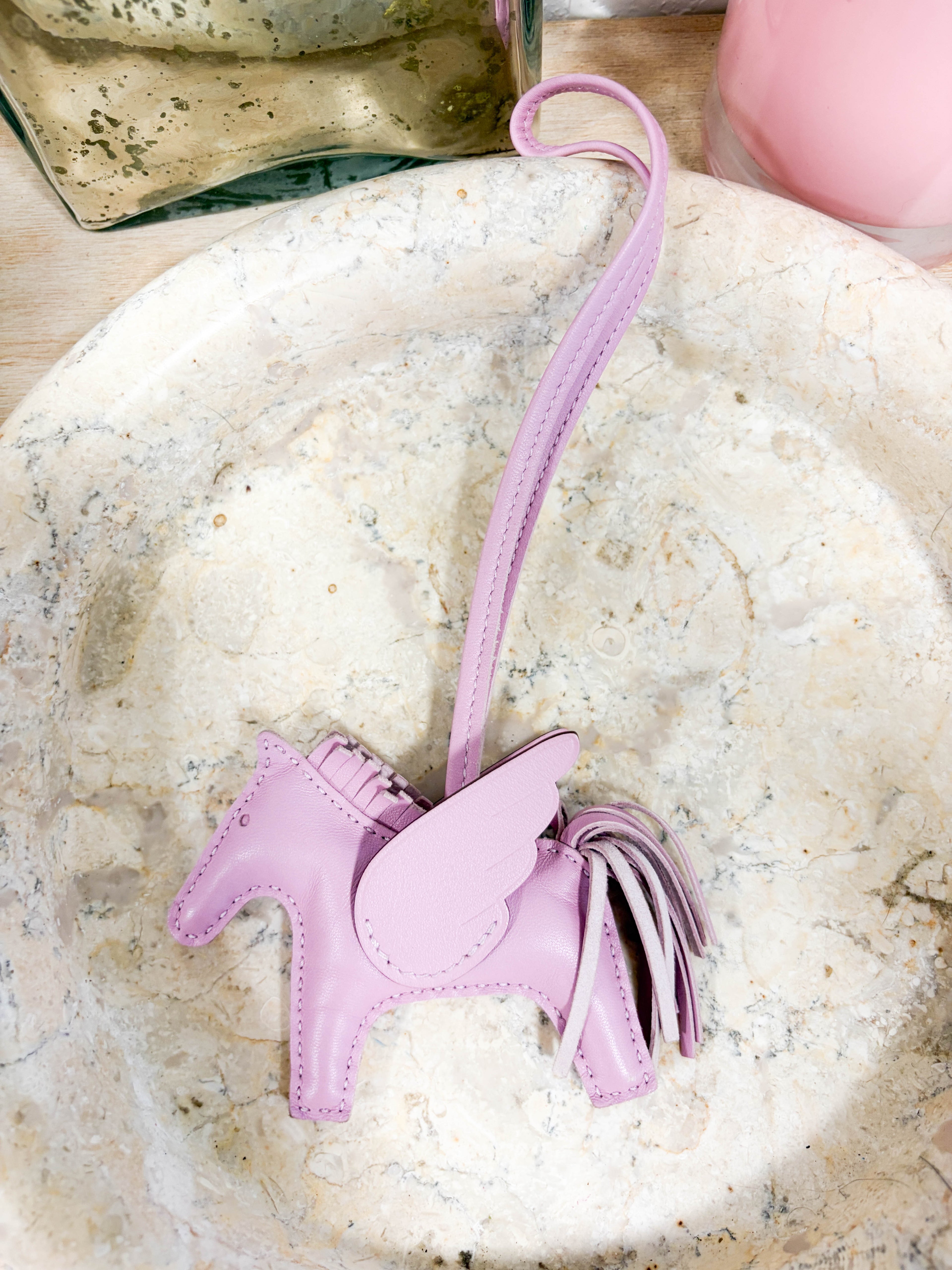 Pre-Owned Hermes Pegasus Charm Mauve Sylvestre *Final Sale*