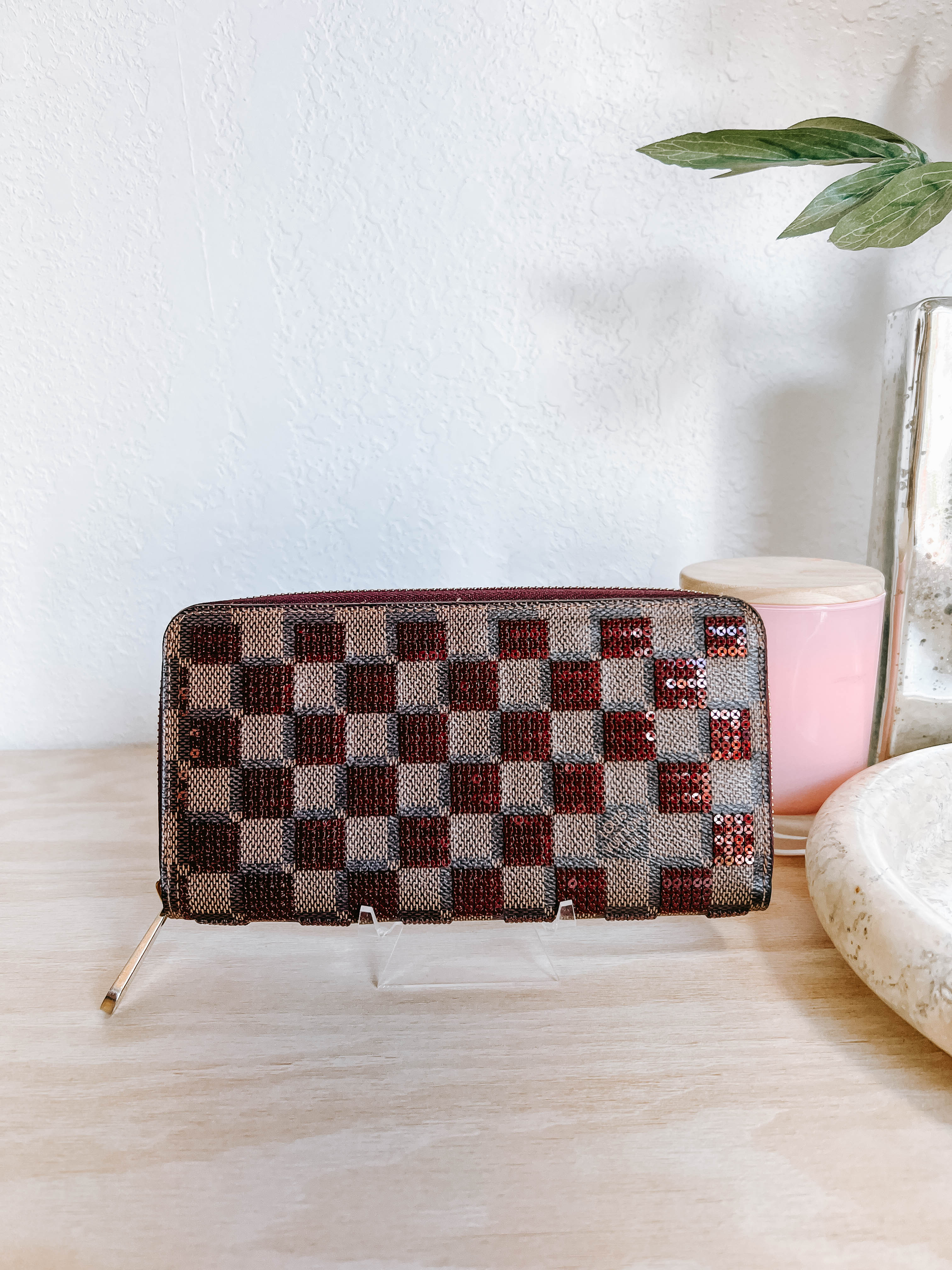Louis Vuitton Damier Ebene Paillettes Zippy Wallet