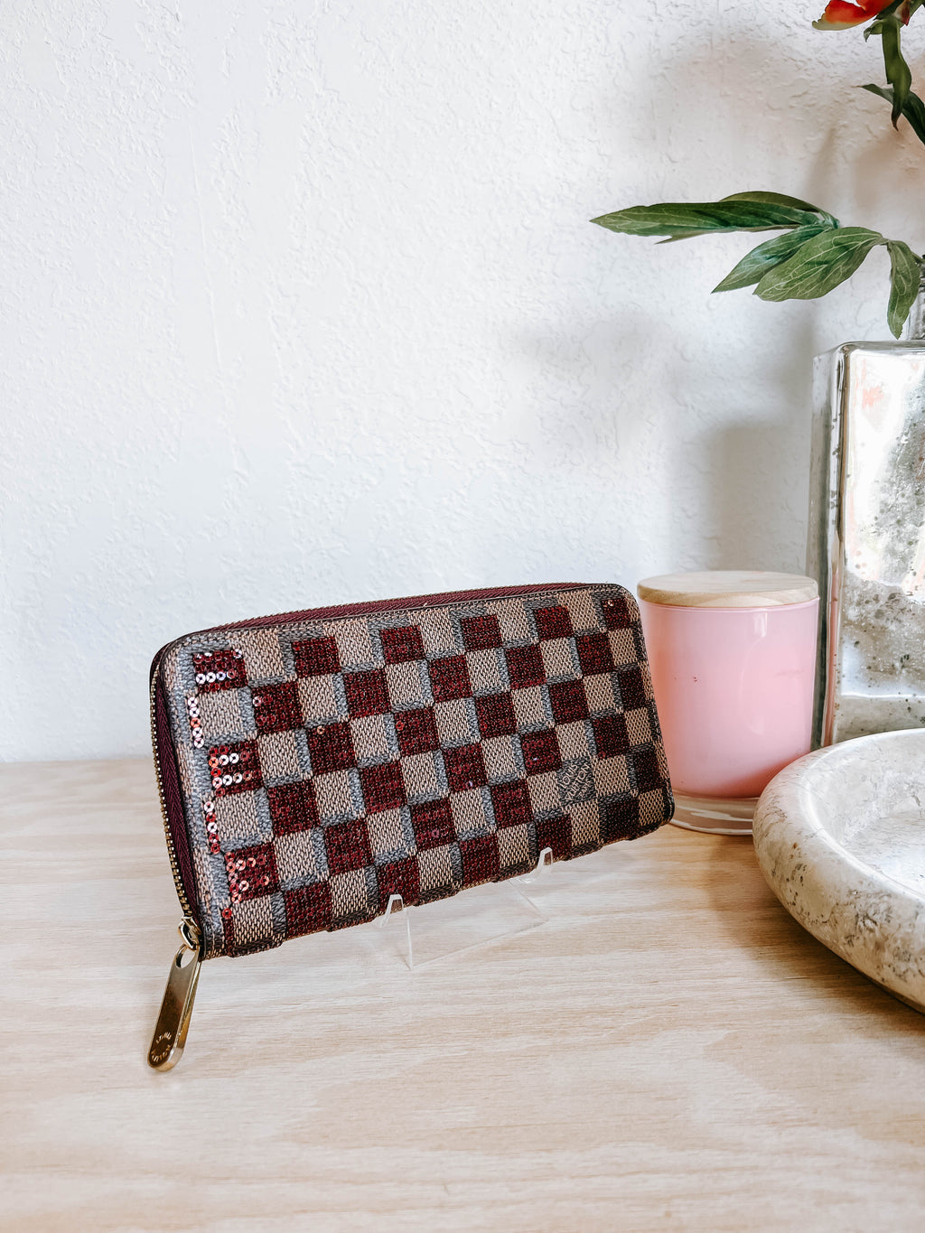 Louis Vuitton Damier Ebene Paillettes Zippy Wallet
