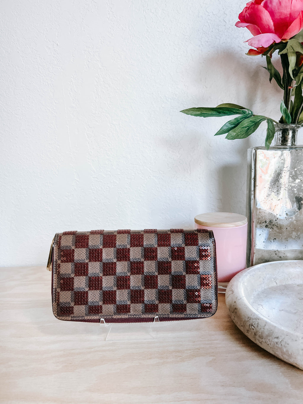 Louis Vuitton Damier Ebene Paillettes Zippy Wallet