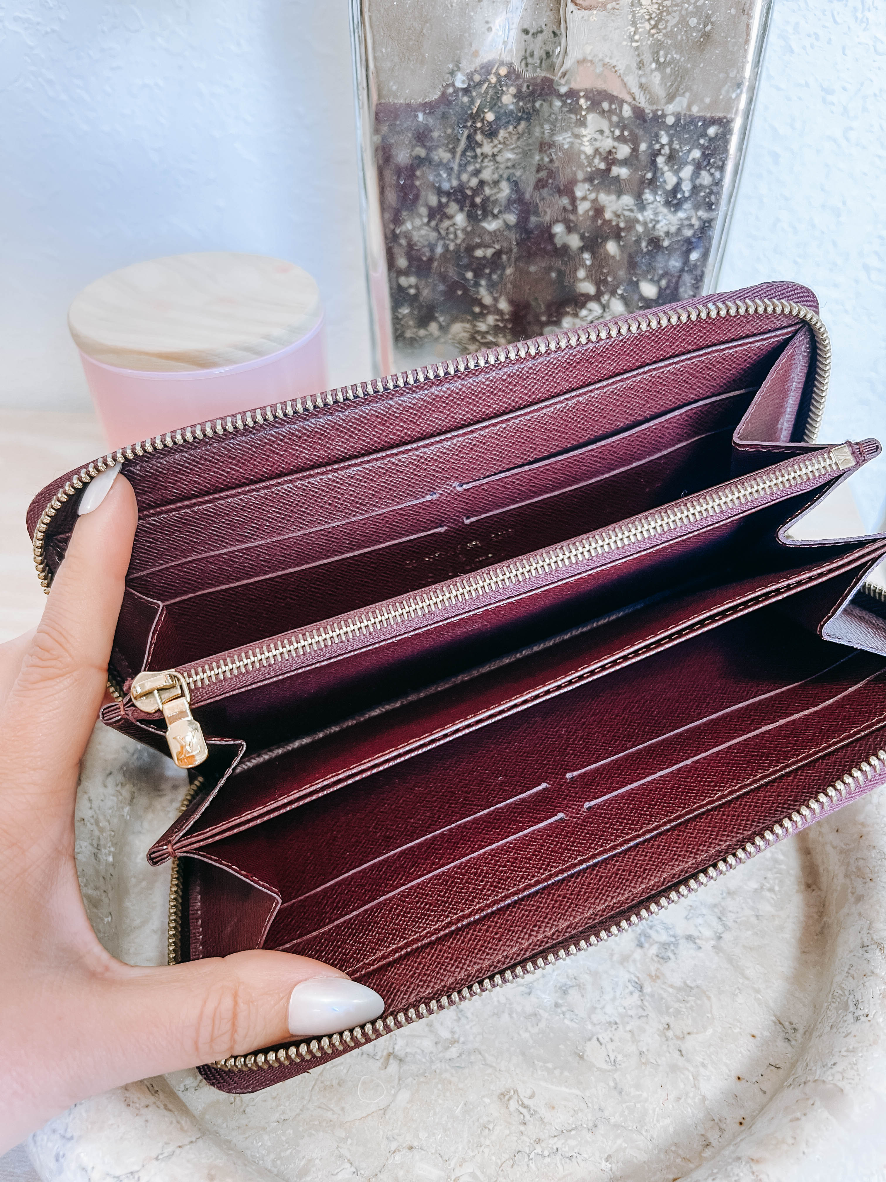 Louis Vuitton Damier Ebene Paillettes Zippy Wallet