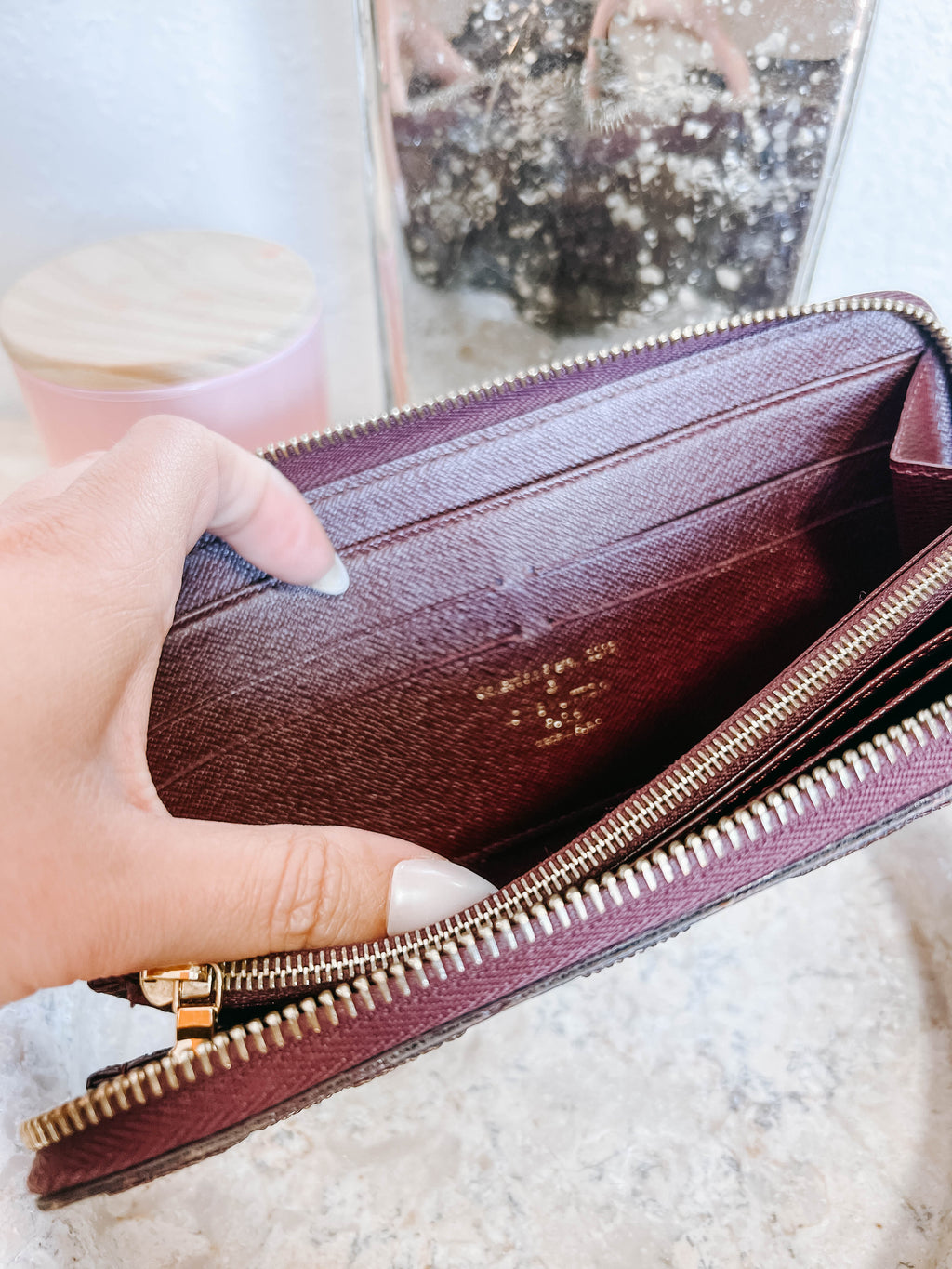 Louis Vuitton Damier Ebene Paillettes Zippy Wallet