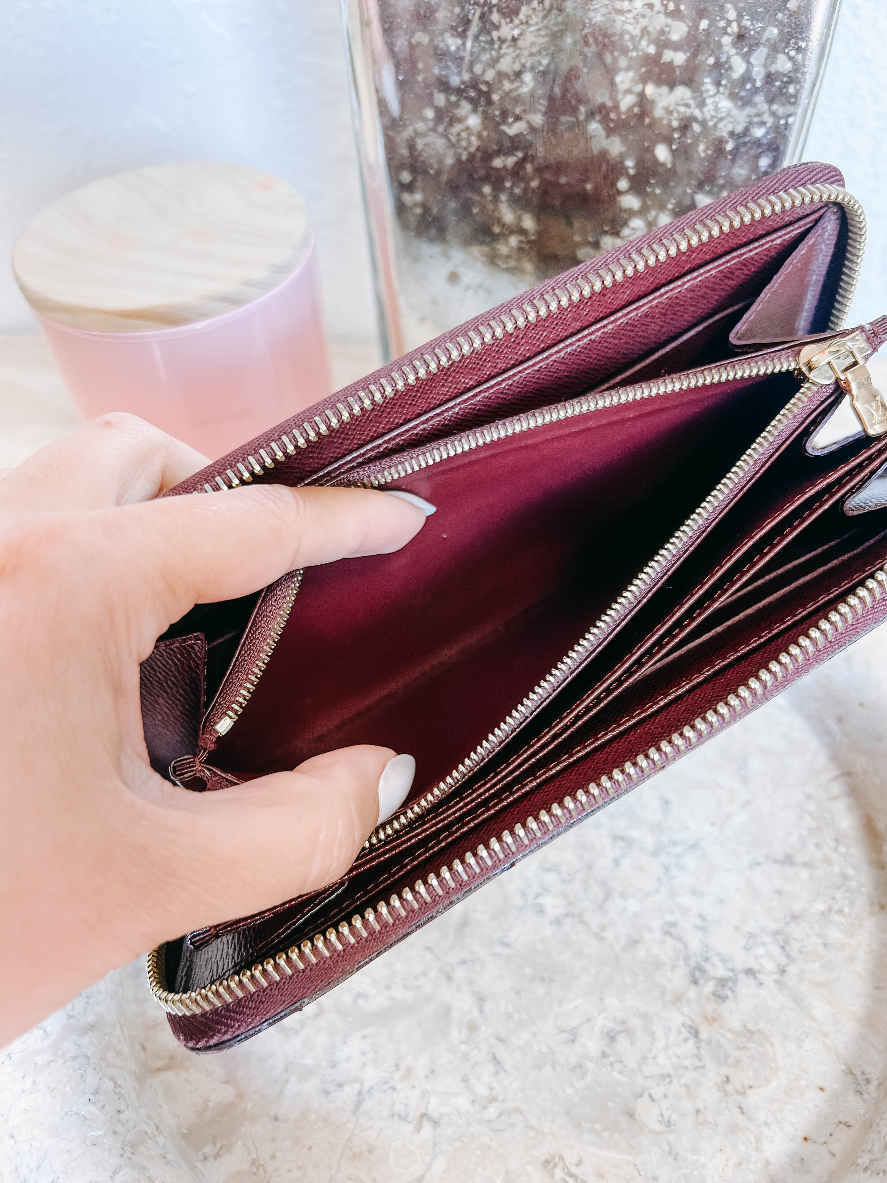 Louis Vuitton Damier Ebene Paillettes Zippy Wallet