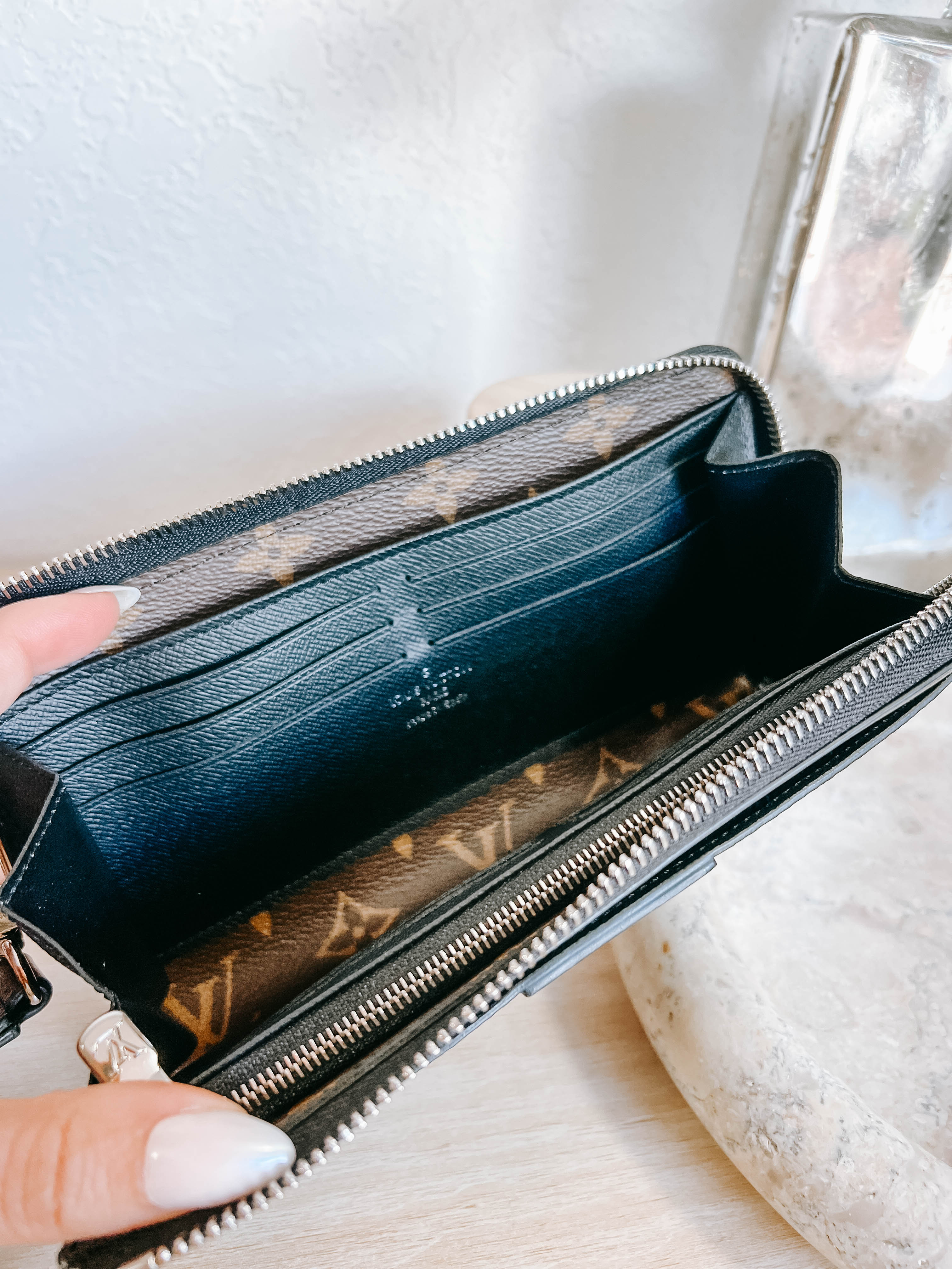 Louis Vuitton Monogram Macassar Zippy Dragonne Wallet