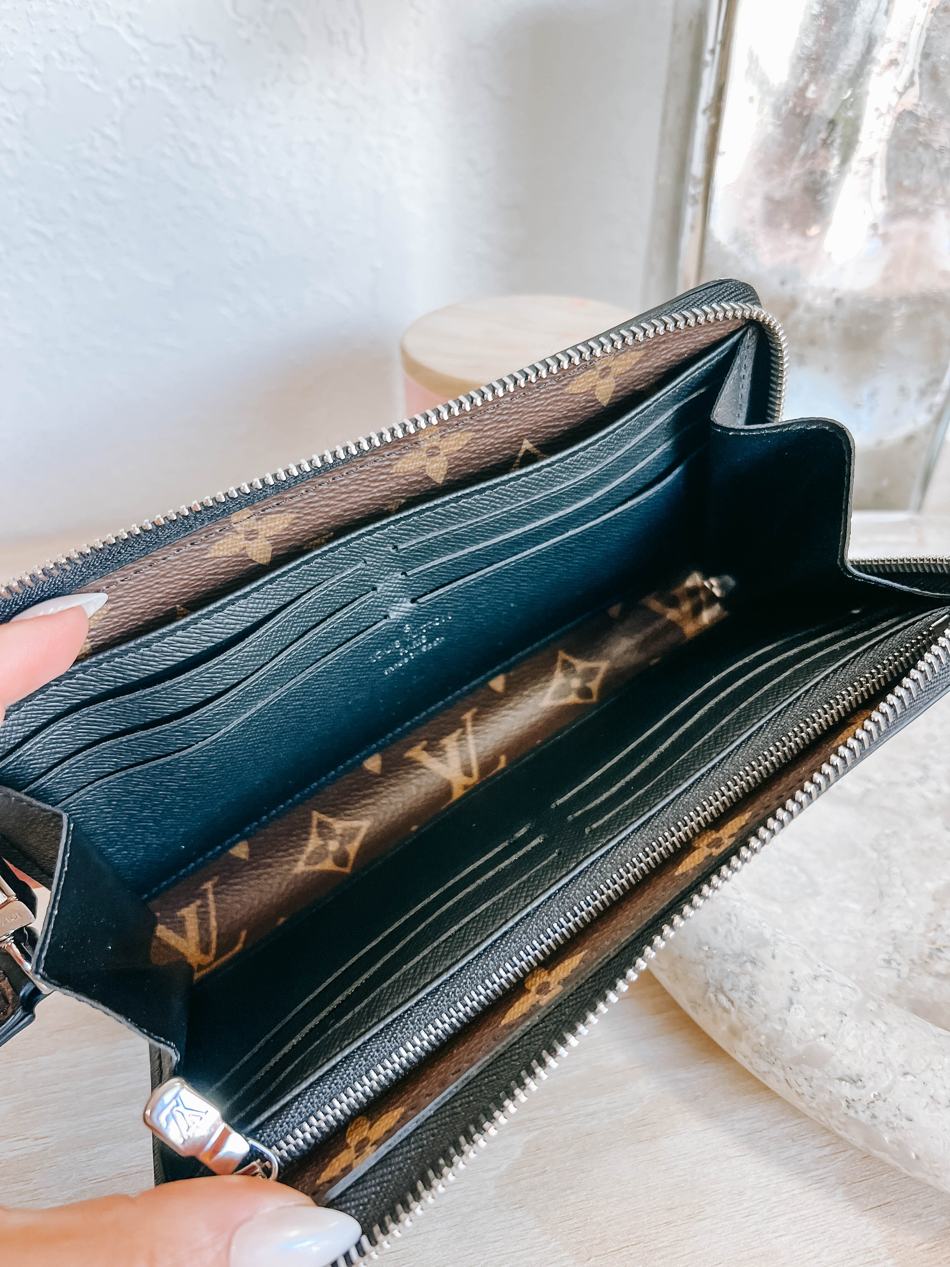 Louis Vuitton Monogram Macassar Zippy Dragonne Wallet