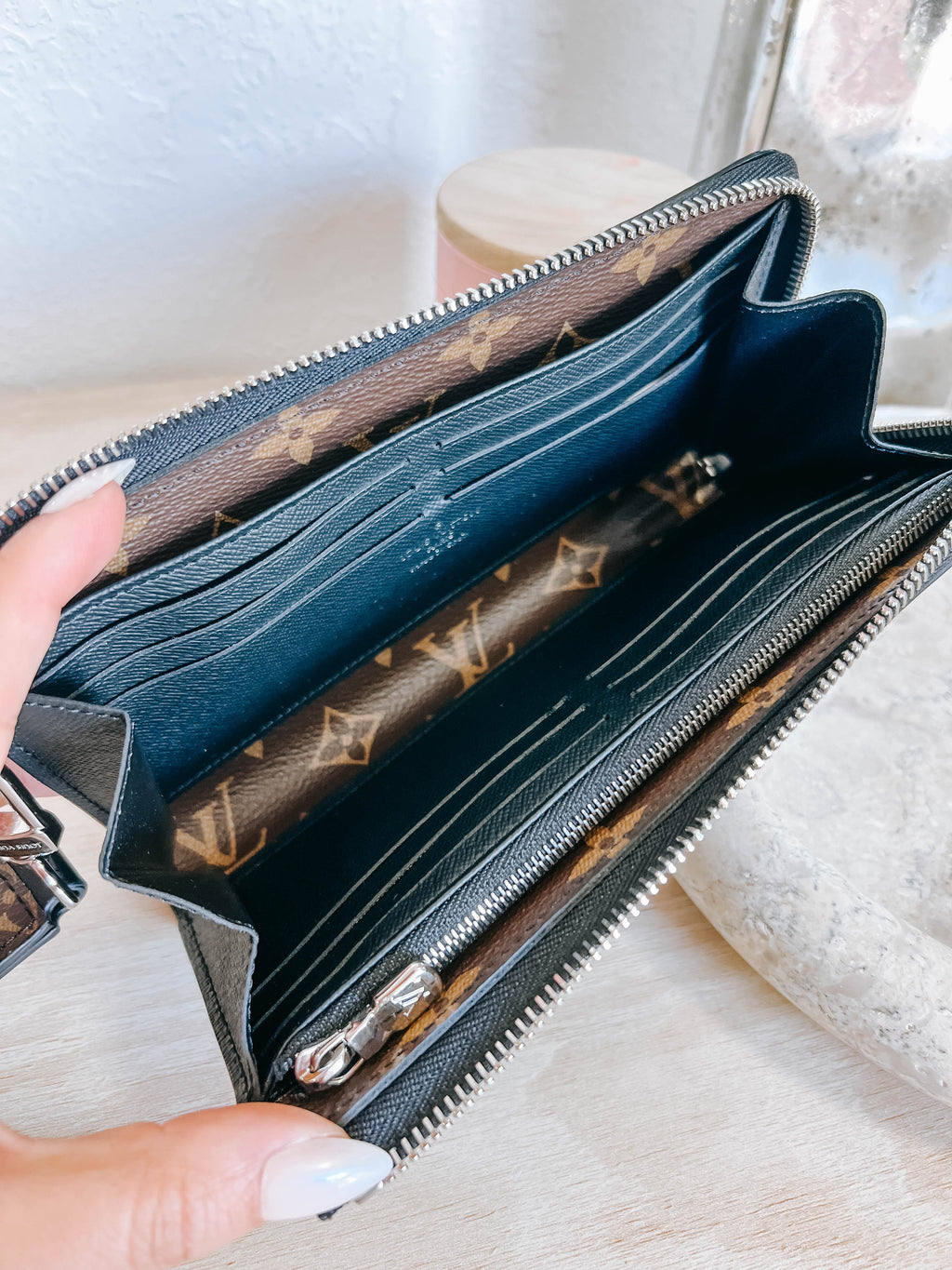 Louis Vuitton Monogram Macassar Zippy Dragonne Wallet