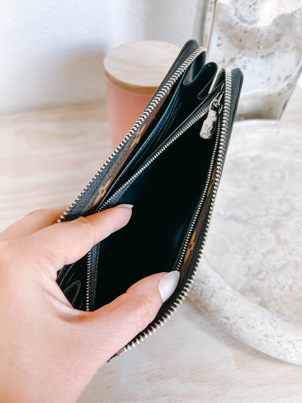 Louis Vuitton Monogram Macassar Zippy Dragonne Wallet