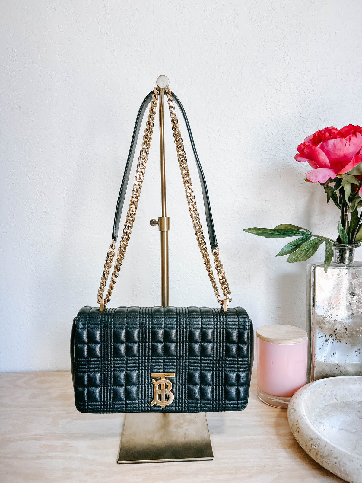 Burberry Small Quilted Lola Crossbody Bag