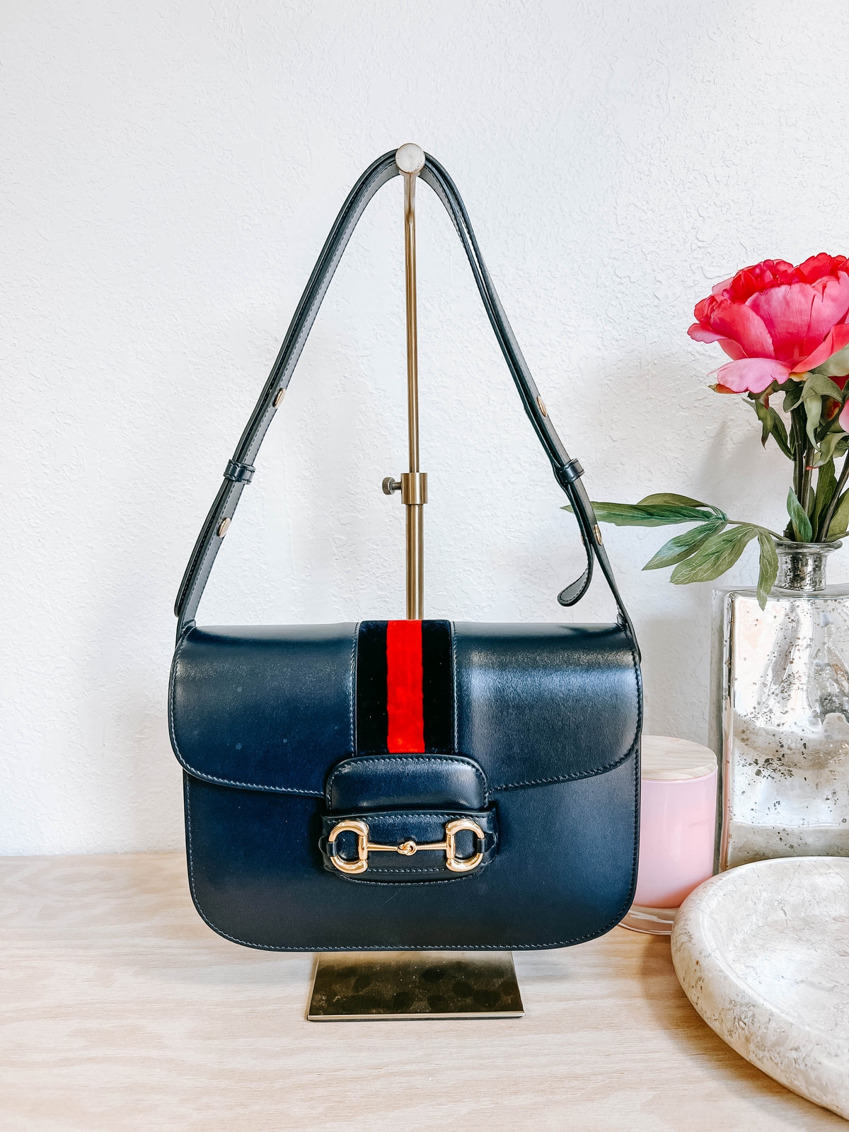 Gucci 1955 Horsebit Web Shoulder Bag