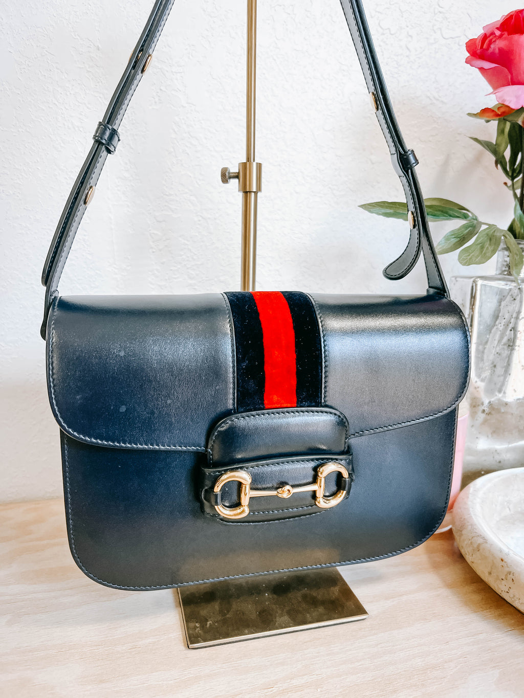 Gucci 1955 Horsebit Web Shoulder Bag