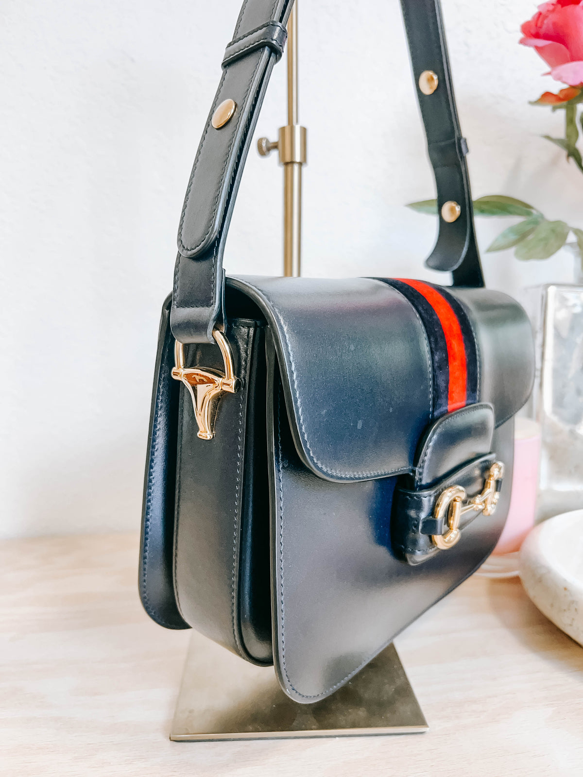 Gucci 1955 Horsebit Web Shoulder Bag