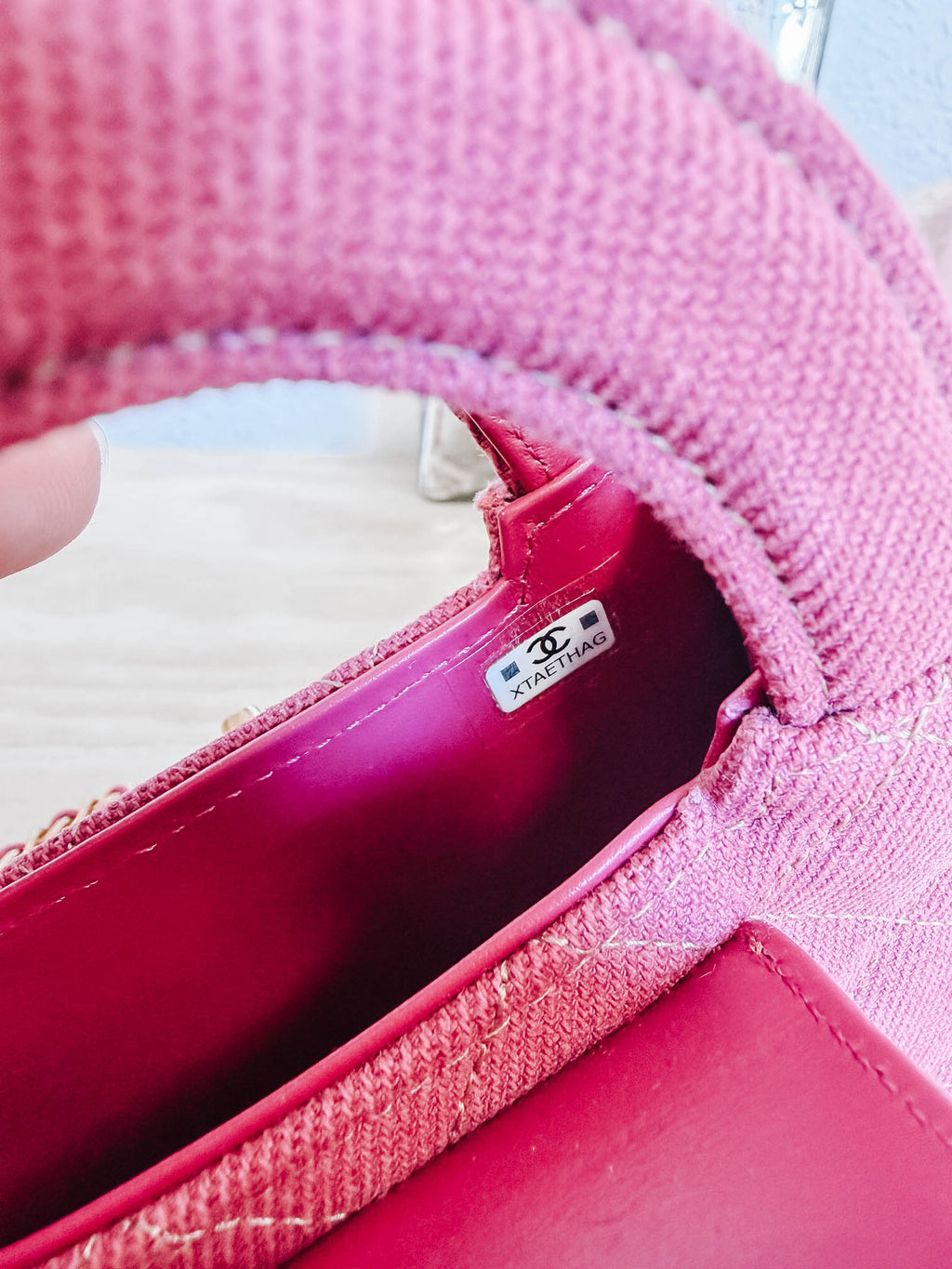 Pre-Owned Chanel Mini Nano Pink Denim Shopper Crossbody Bag *Final Sale*