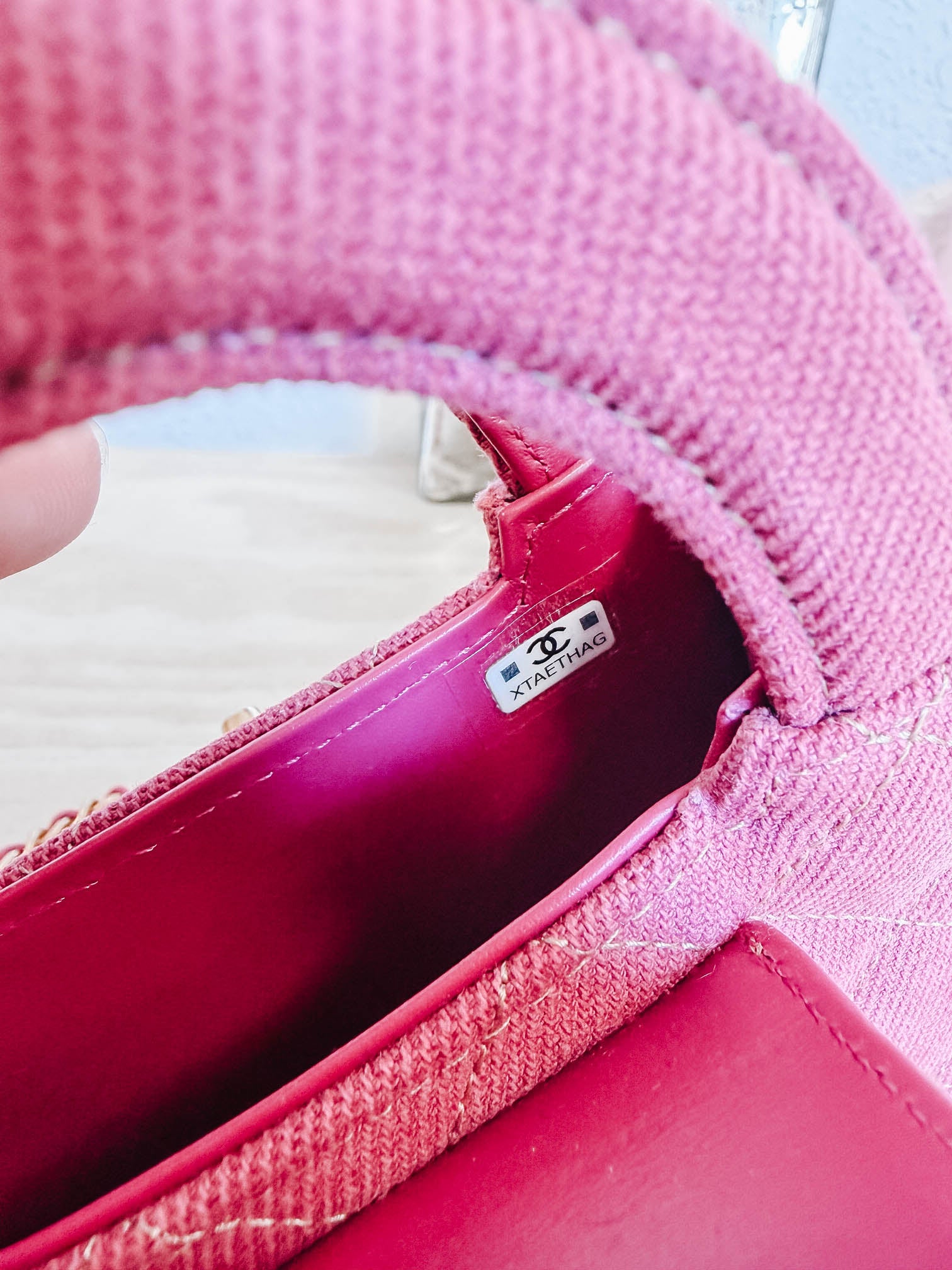 Pre-Owned Chanel Mini Nano Pink Denim Shopper Crossbody Bag *Final Sale*