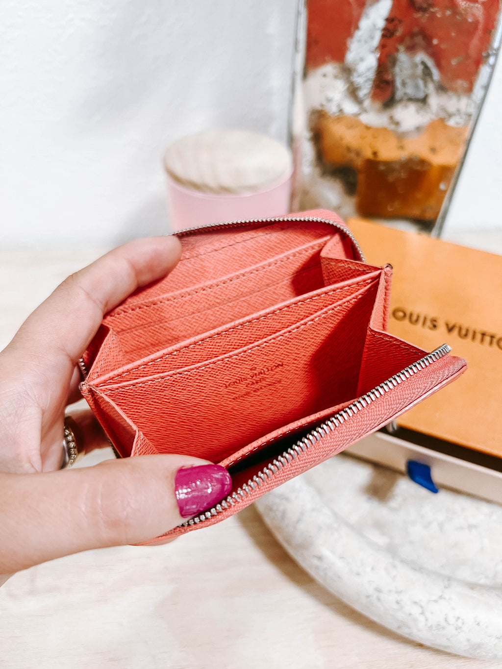 LV Pink Epi Leather Zippy Coin Purse