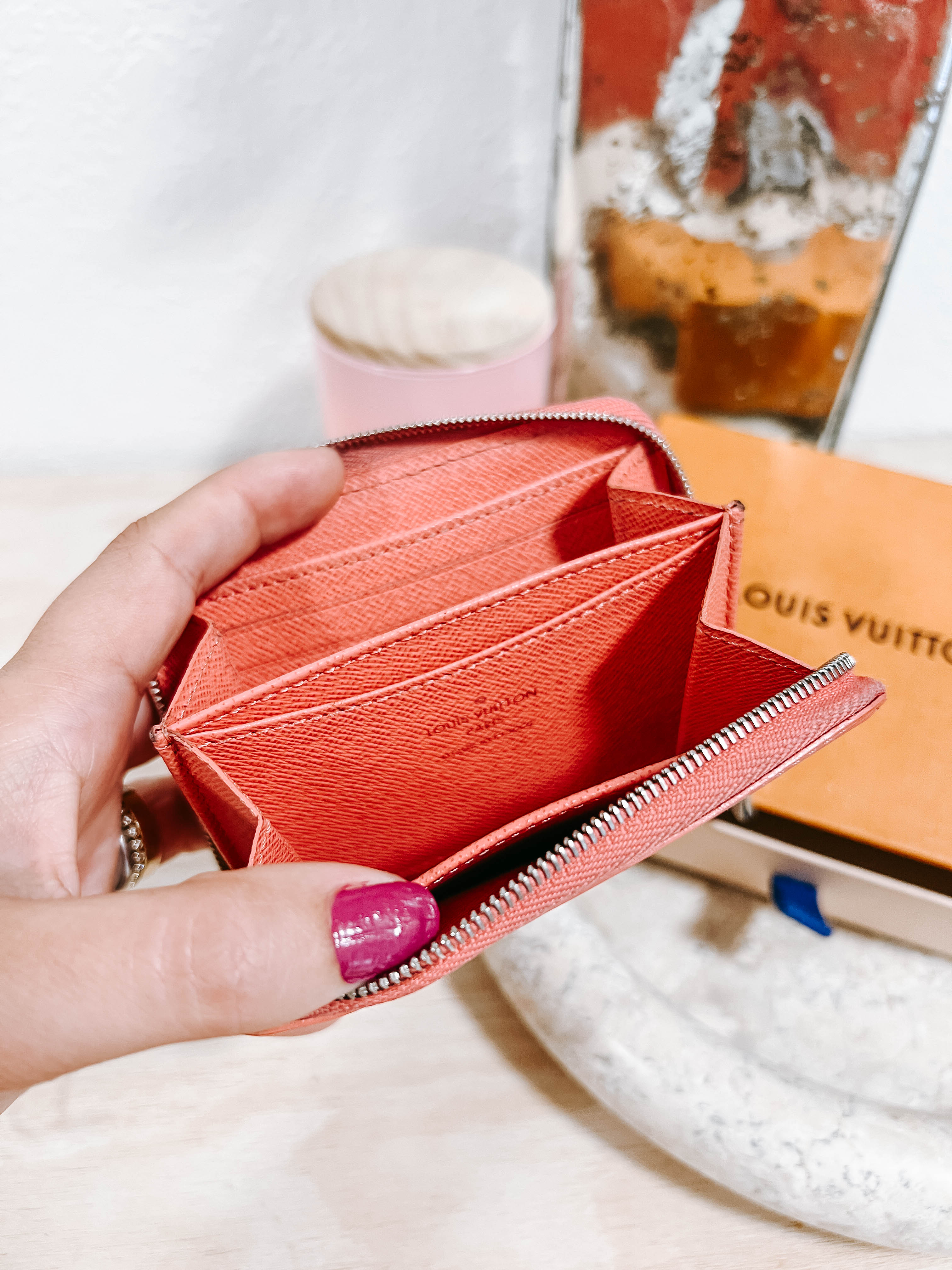 LV Pink Epi Leather Zippy Coin Purse