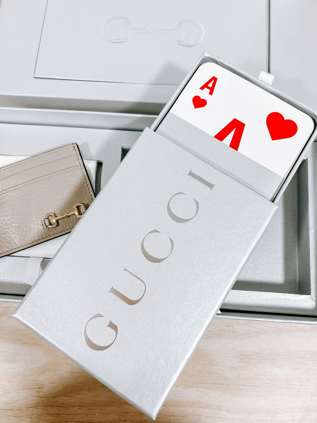 Pre-Owned Gucci Horsebit Card Holder Gift Set