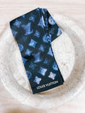 Pre-Owned LV Mahina Bleu Silk Bandeau Scarf