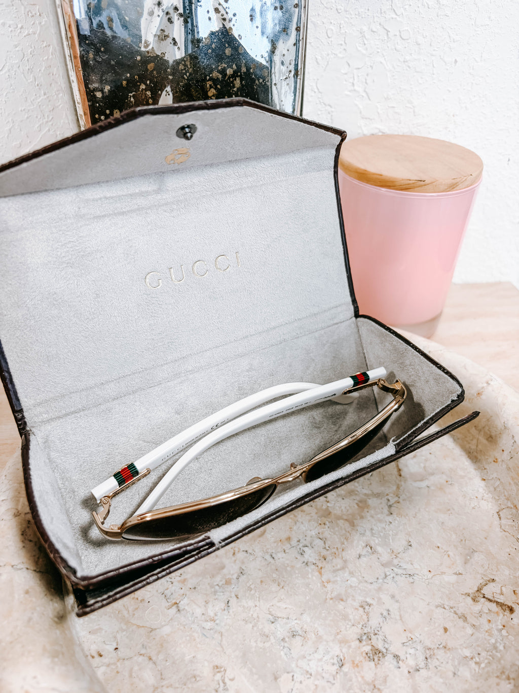 Pre-Owned Gucci GG Sherry Line Aviator Sunglasses *Final Sale*