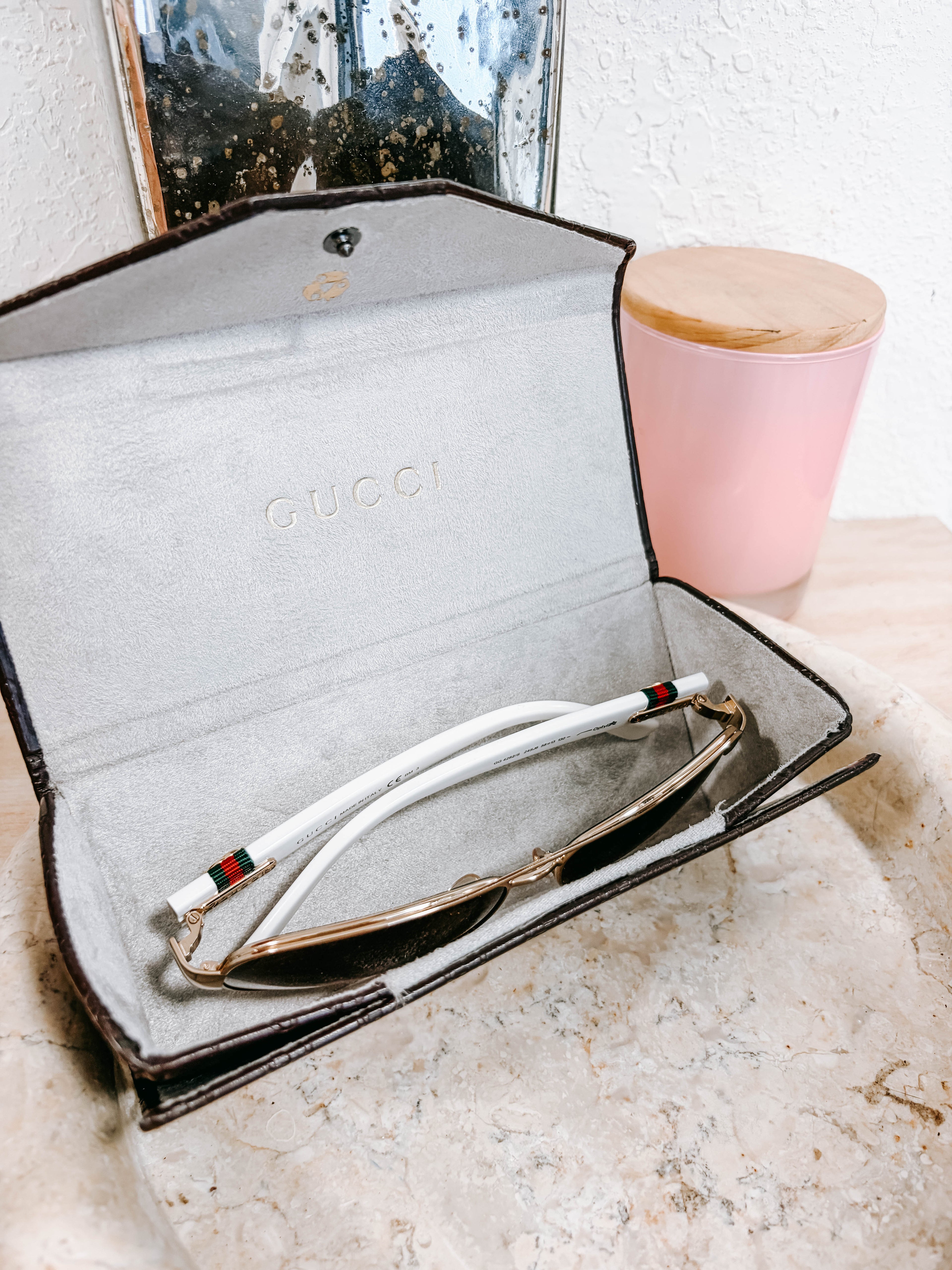 Pre-Owned Gucci GG Sherry Line Aviator Sunglasses *Final Sale*