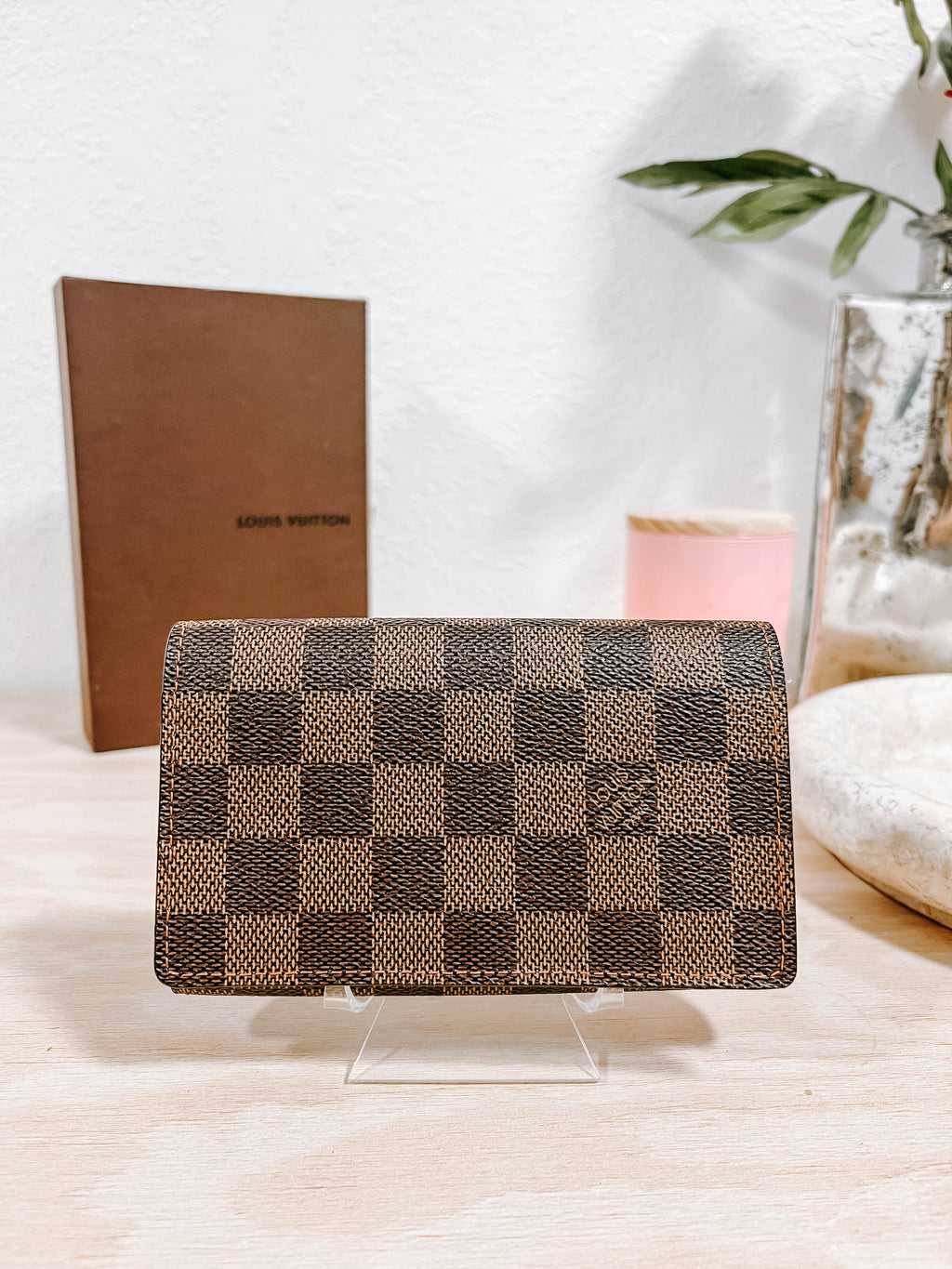 Pre-Owned LV Damier Ebene Porte Monnaie Tresor Wallet
