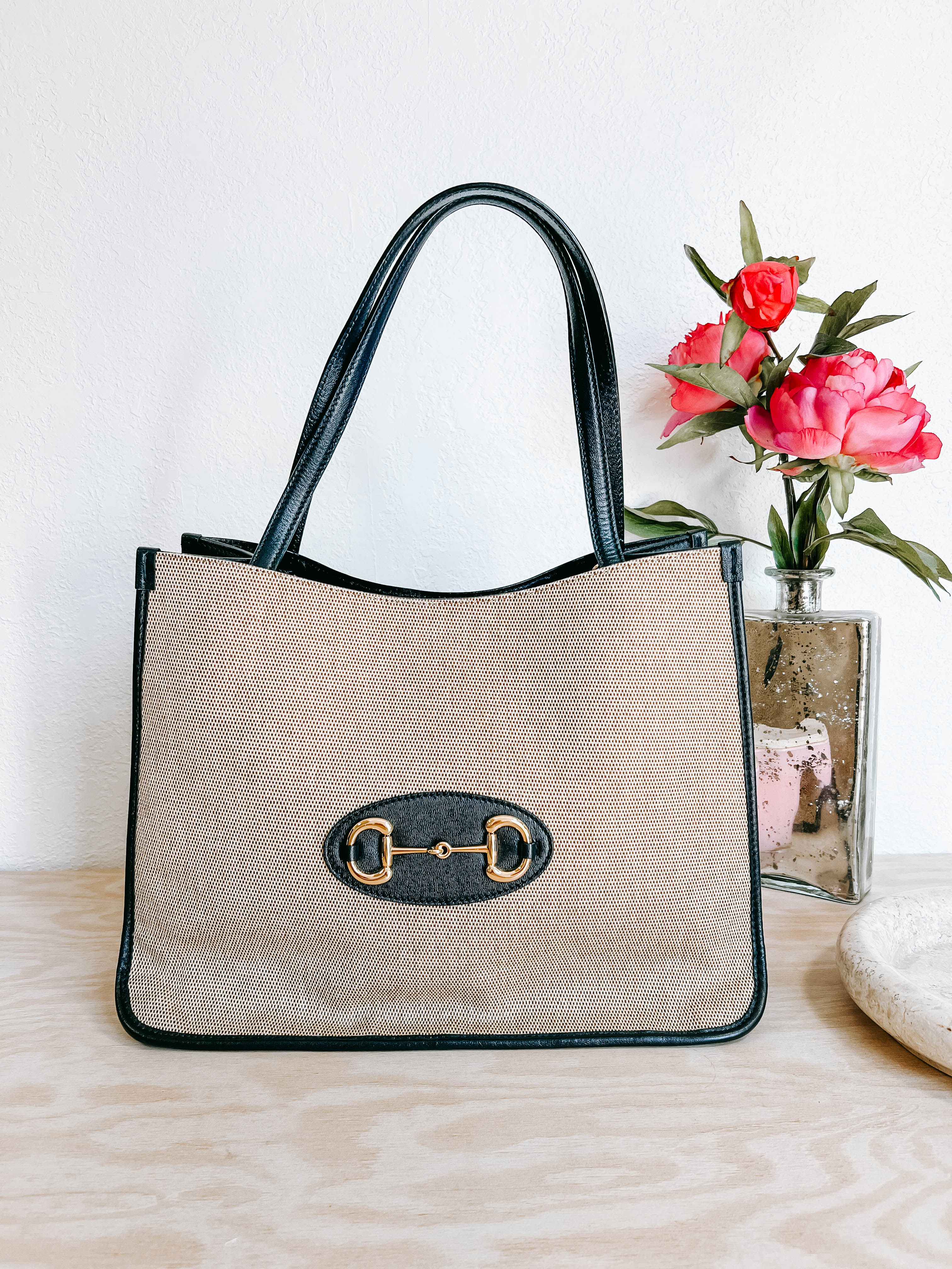 Pre-Owned Gucci Raffia Horsebit Tote Bag *Final Sale*