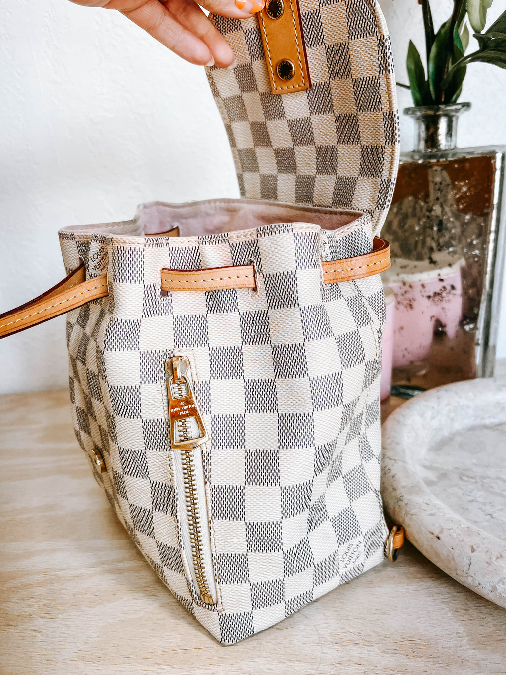 Pre-Owned LV Damier Azur Sperone BB Backpack