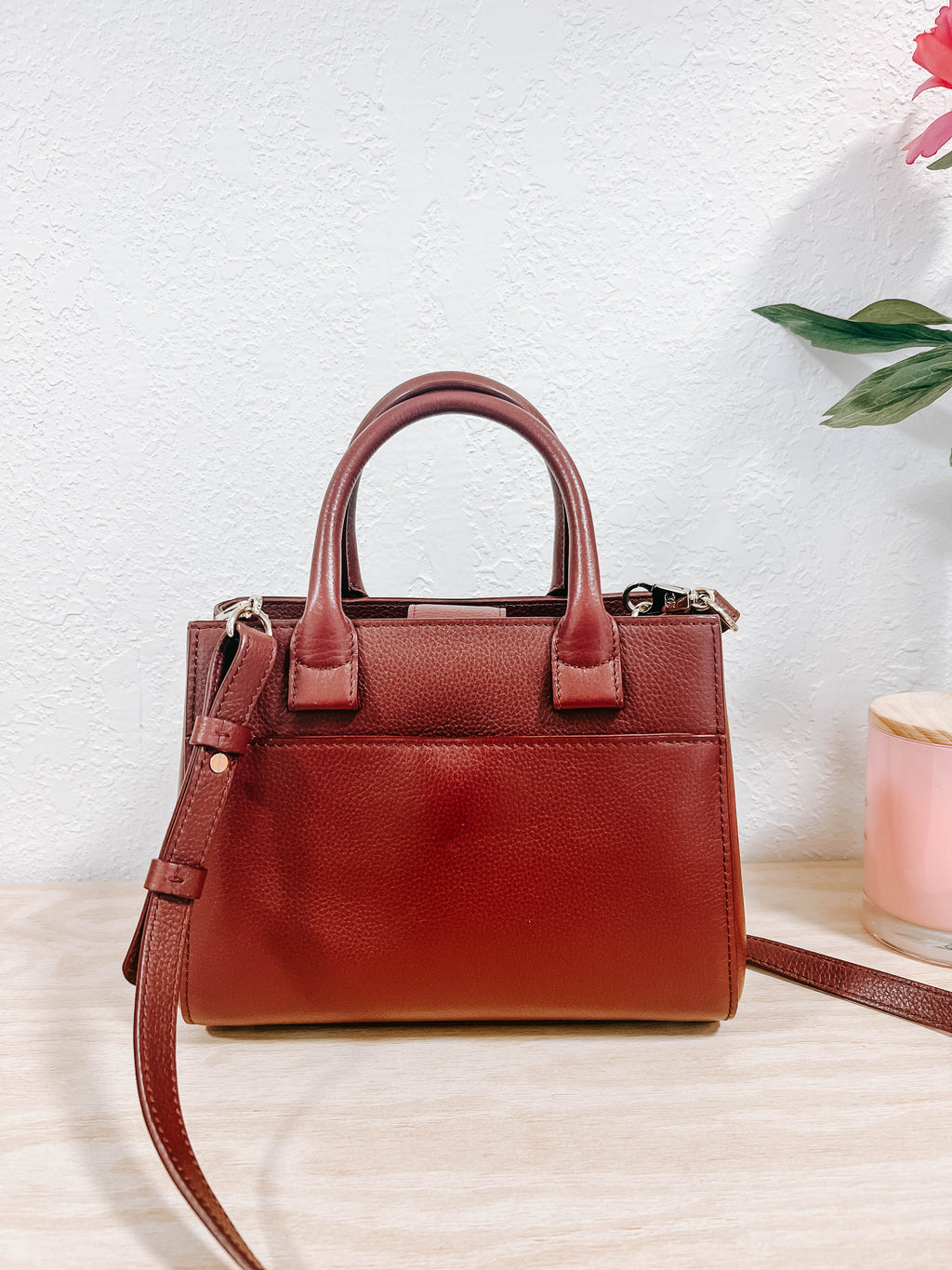 Pre-Owned Chanel Mini Neo Executive Satchel Burgundy