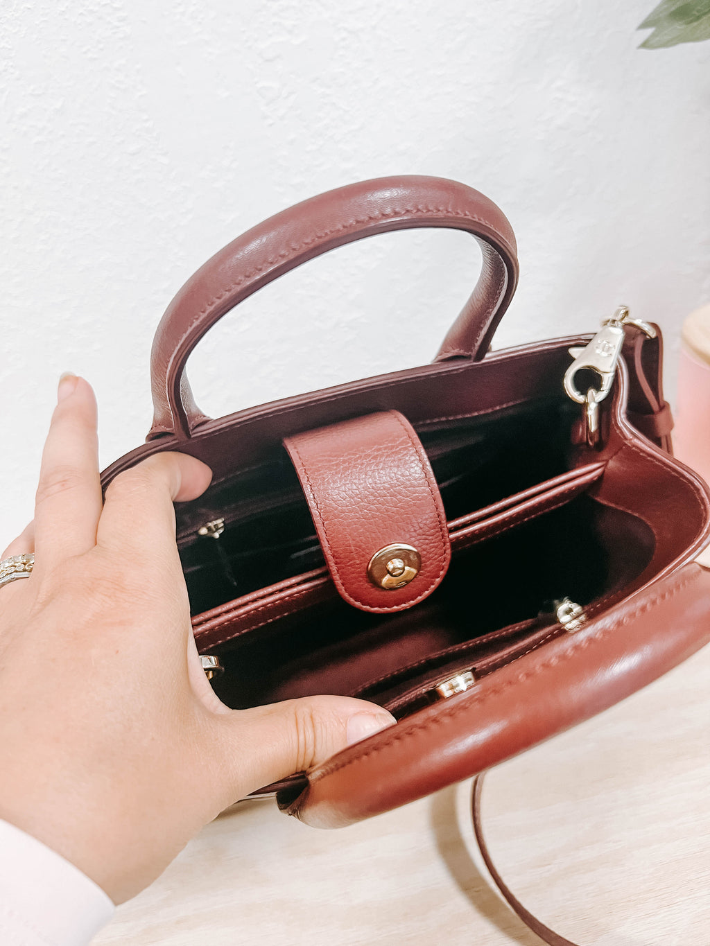 Pre-Owned Chanel Mini Neo Executive Satchel Burgundy