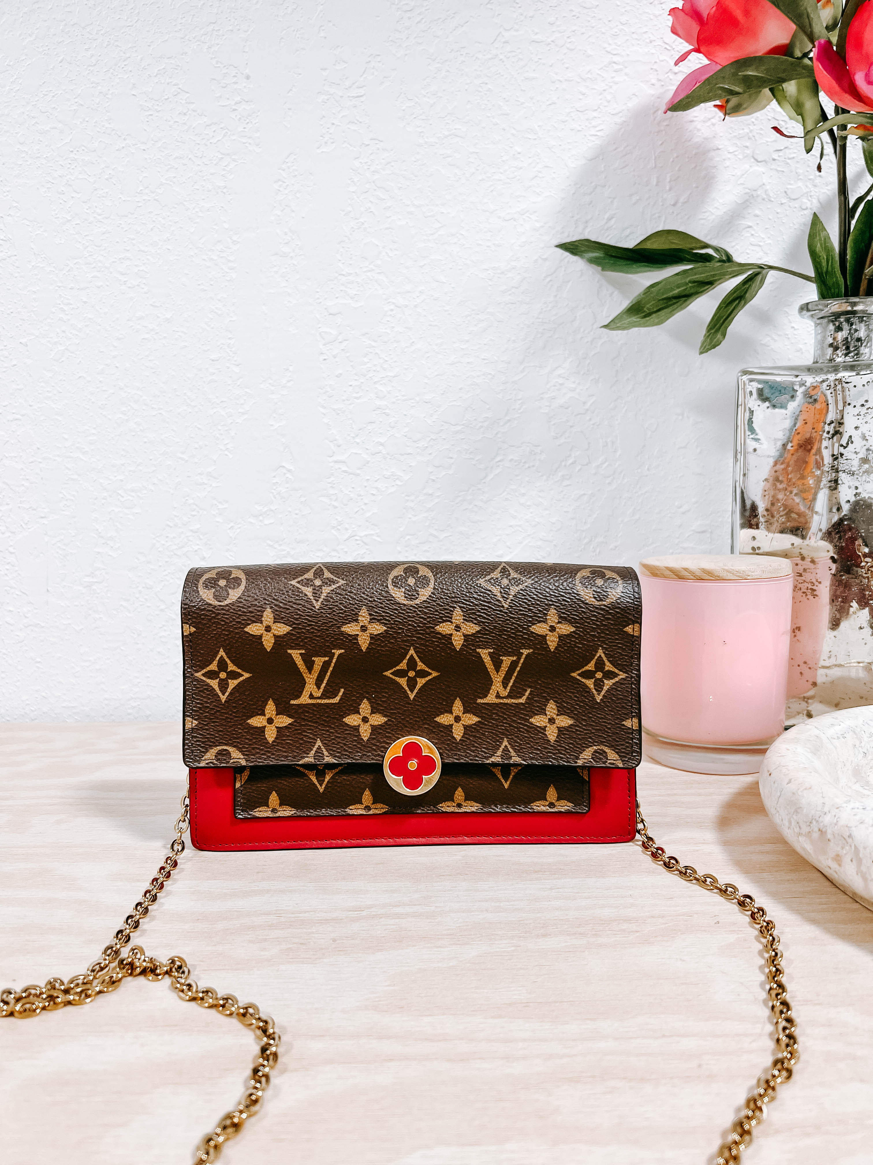 Pre-Owned LV Monogram Flore Wallet On Chain