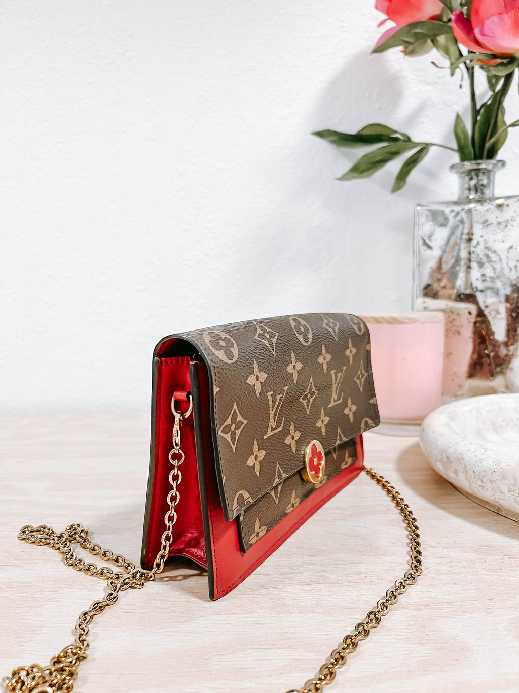 Pre-Owned LV Monogram Flore Wallet On Chain
